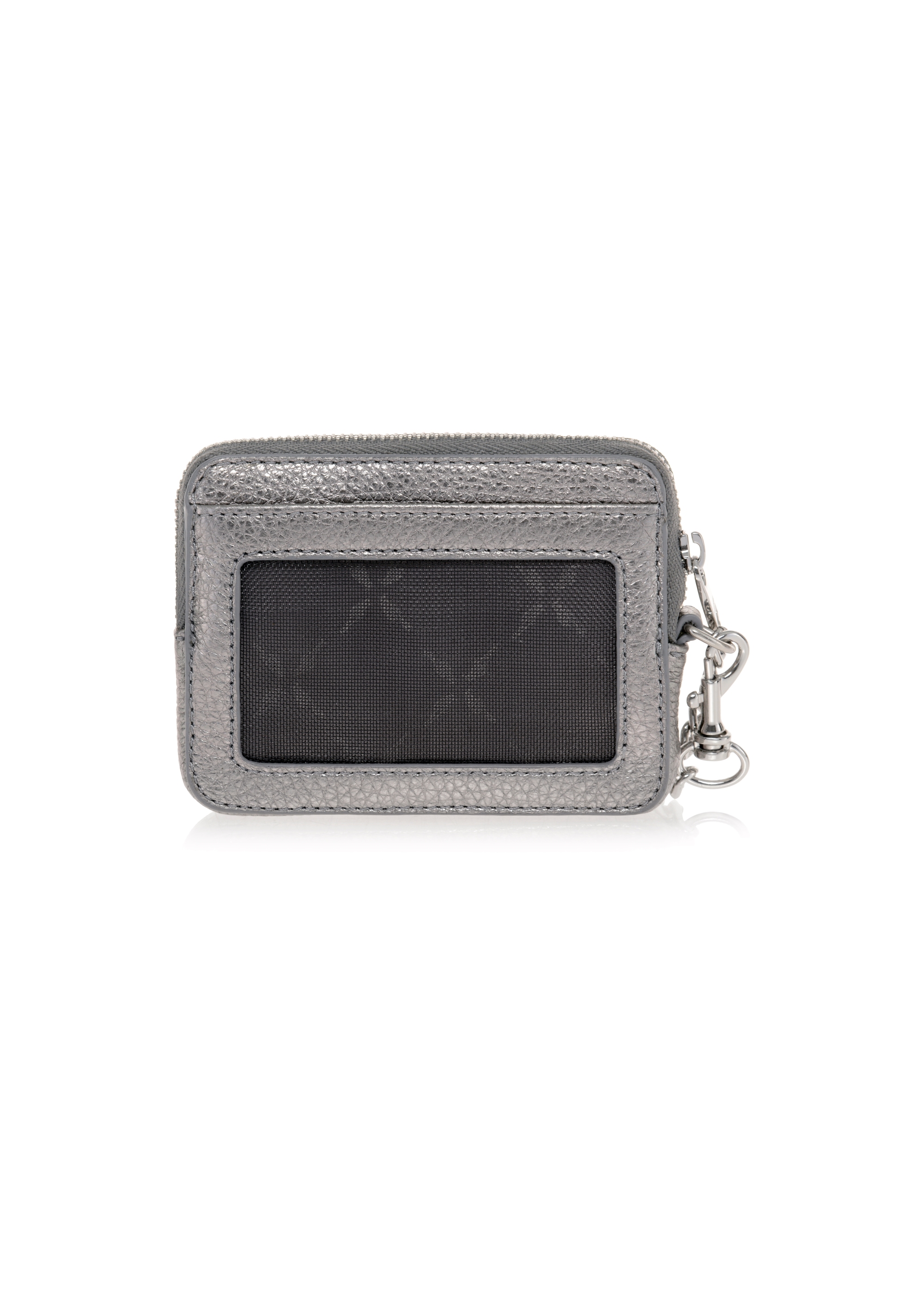 Small silver leather wallet with chain PORES-0873-92(Z23)-02