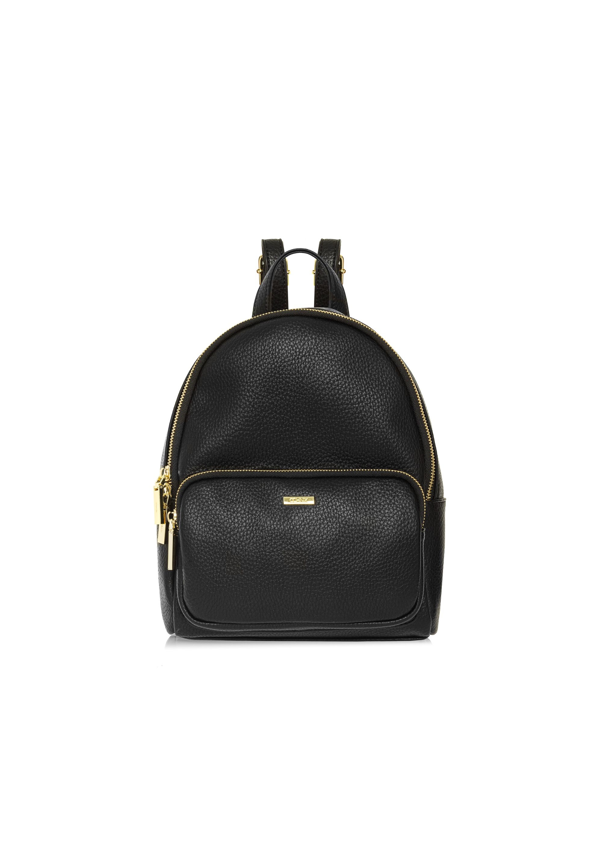 Black women's backpack made of imitation leather TOREC-1014-99(W25)-04