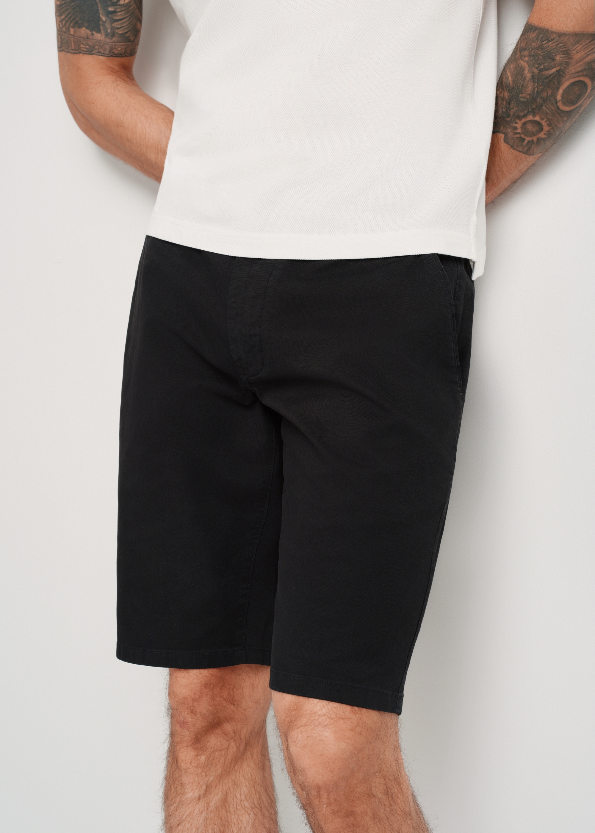 Men's black cotton shorts SZOMT-0029-99(W24)-01