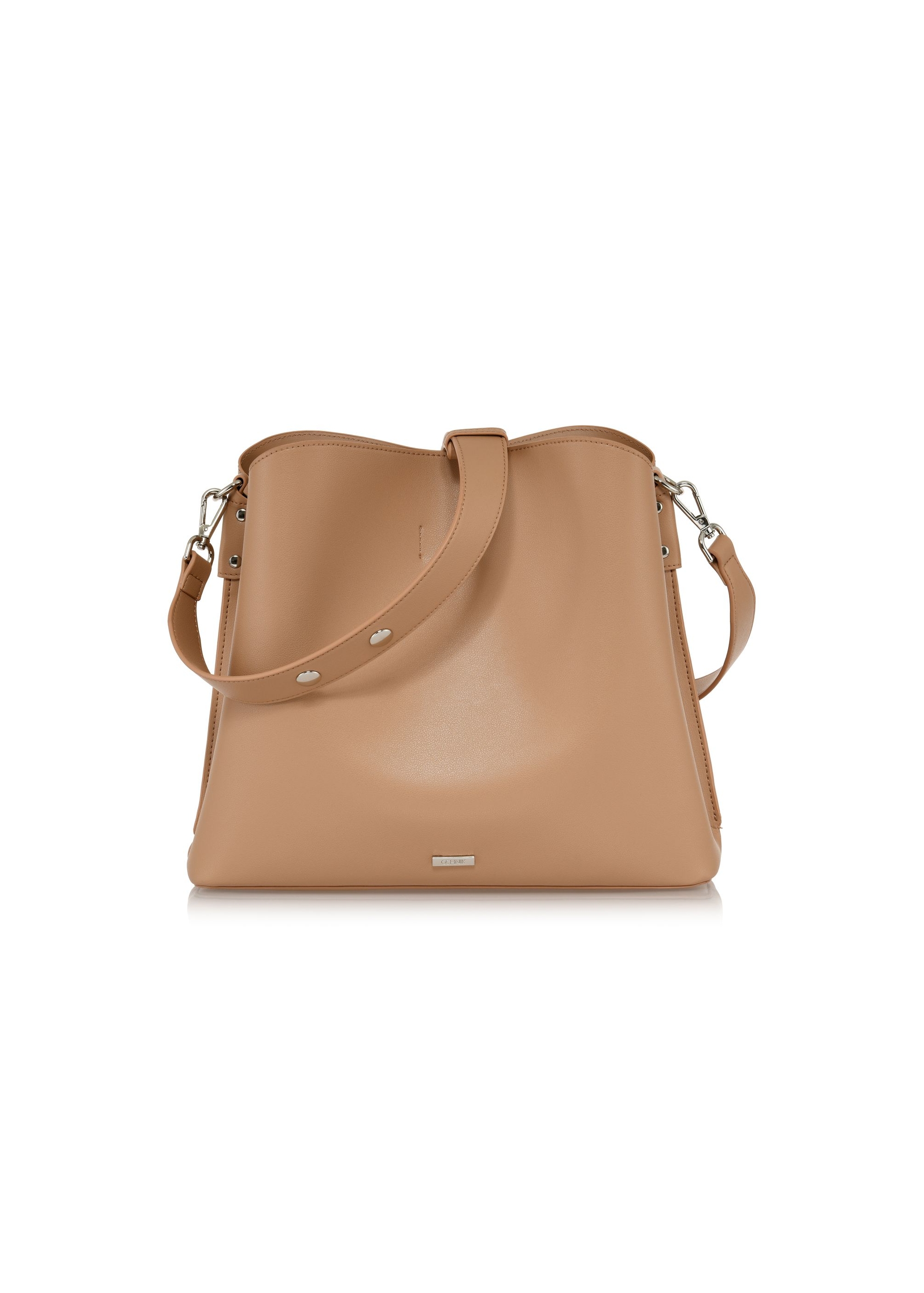 Beige women's shopper bag TOREC-0862A-81(Z24)-04