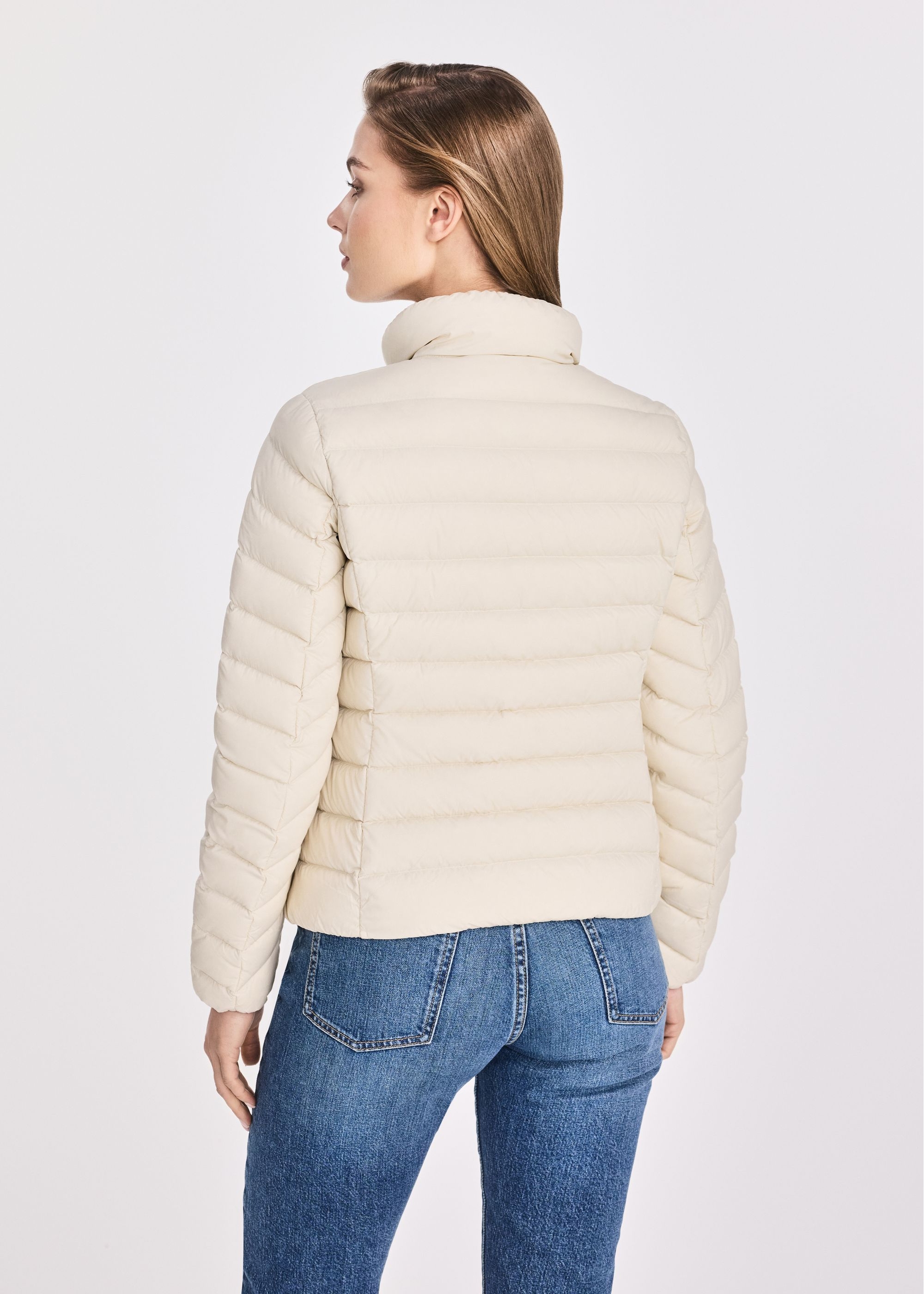 Beige quilted women's jacket KURDT-0573-81(W25)-04