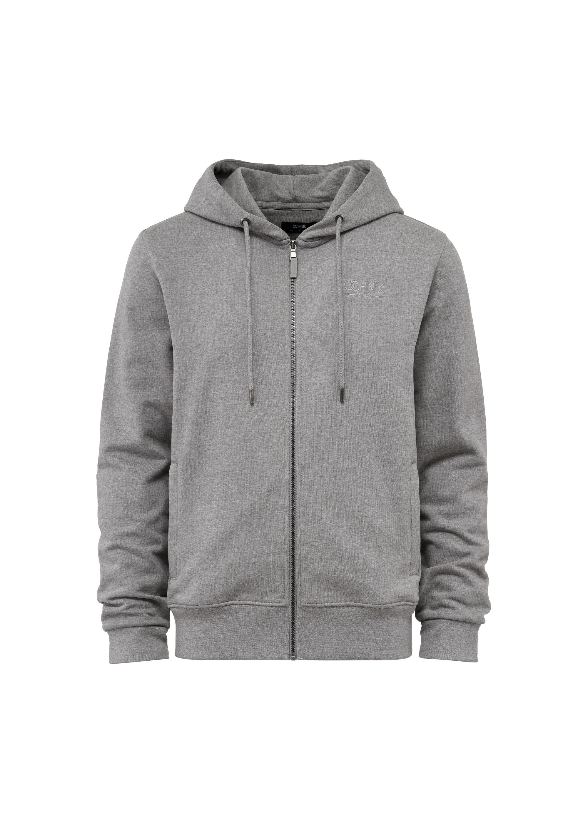 Gray men's zip-up hoodie BLZMT-0065-66(Z24)-04