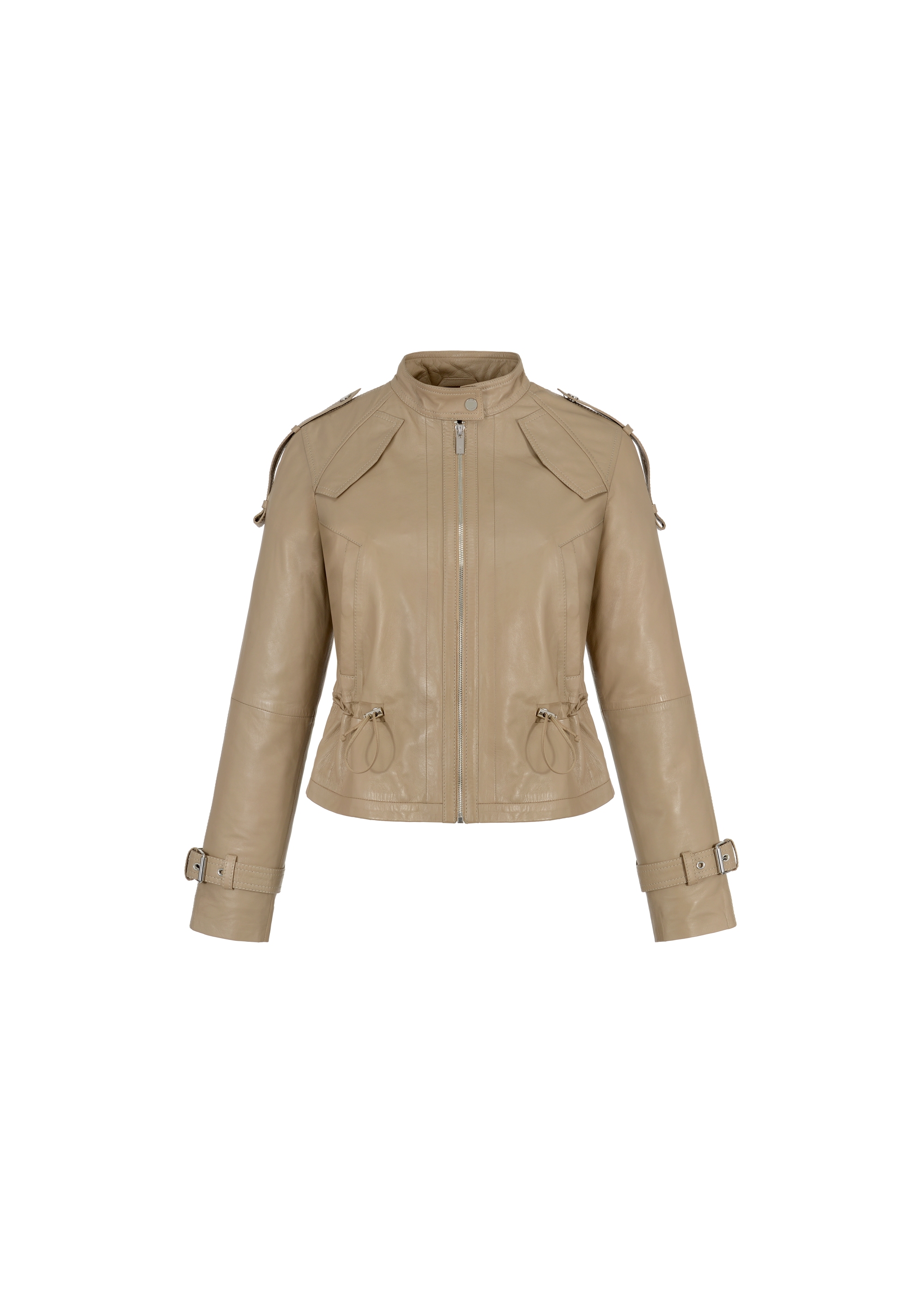 Women's leather jacket with welt KURDS-0415-1275(W23)-04