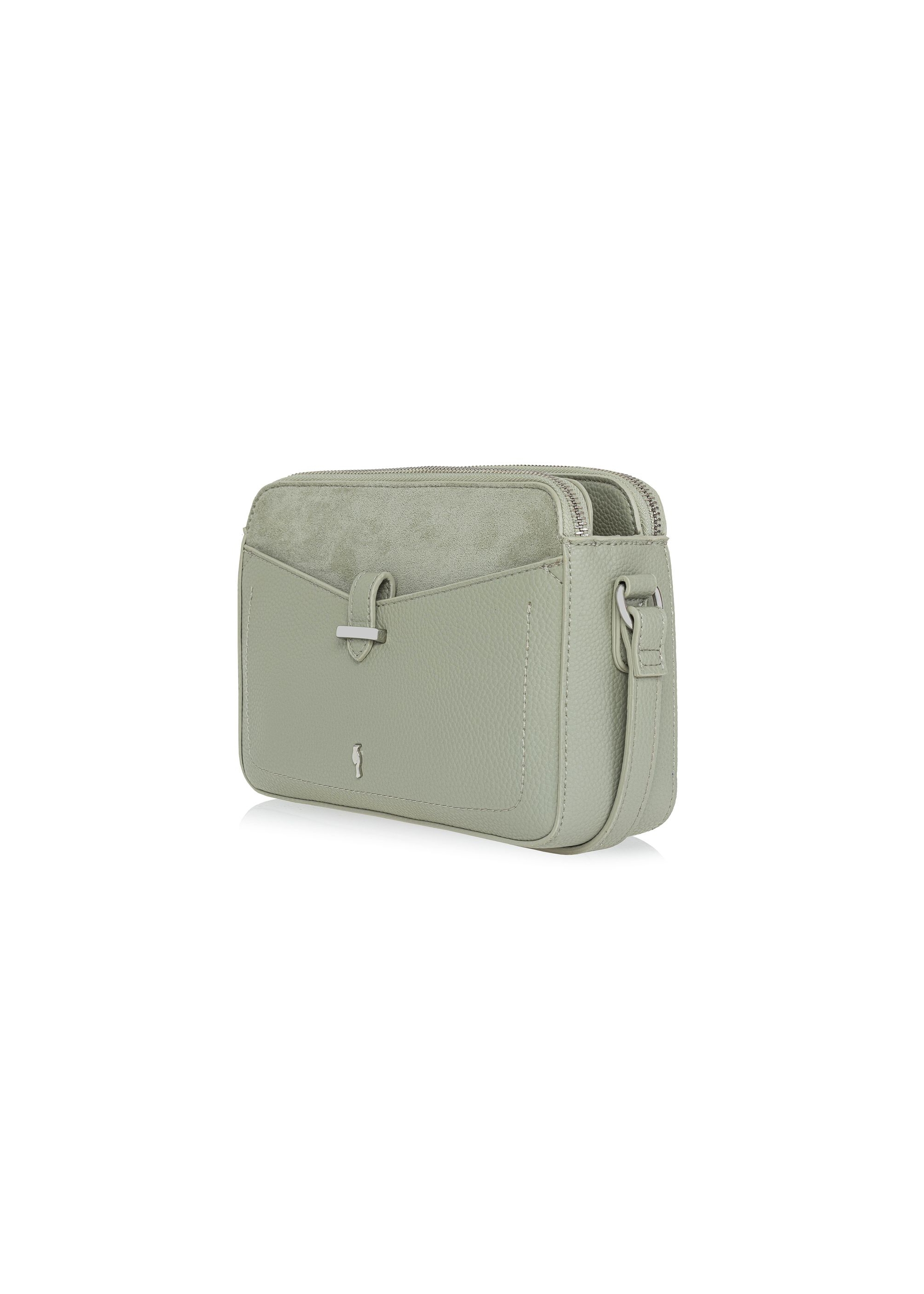 Light green three-compartment women's handbag TOREC-0830A-52(W25)-02