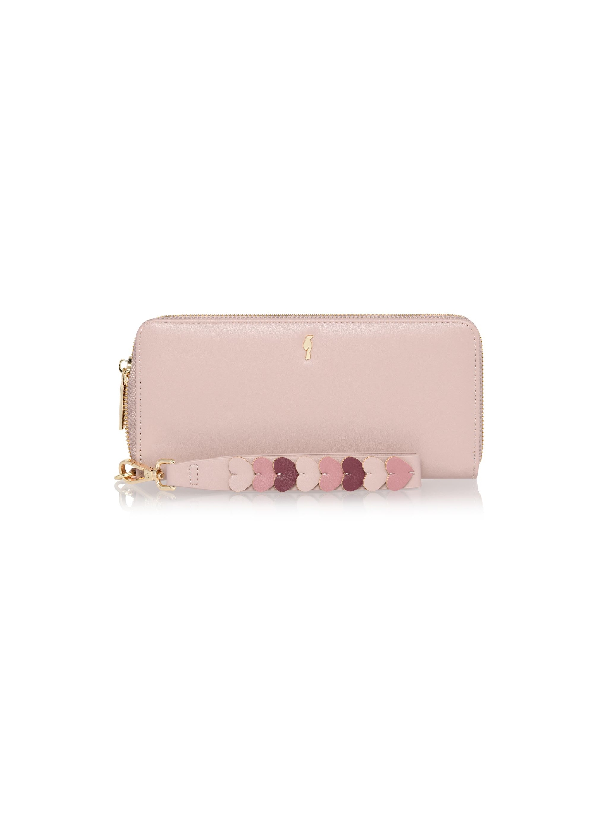 Large pink women's wallet with handle POREC-0394-31(Z24)