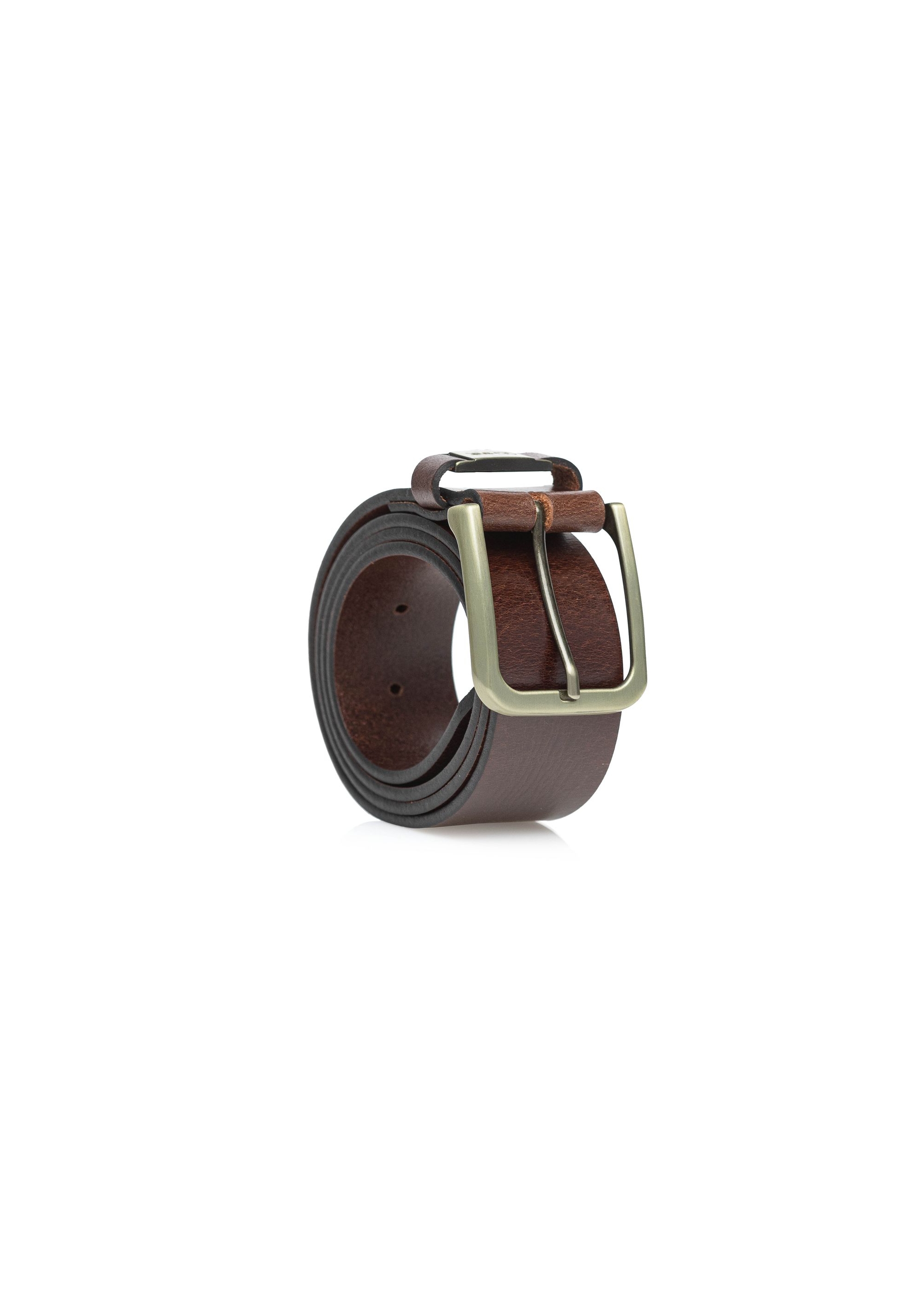 Brown leather men's belt PASMS-0129-89(Z24)