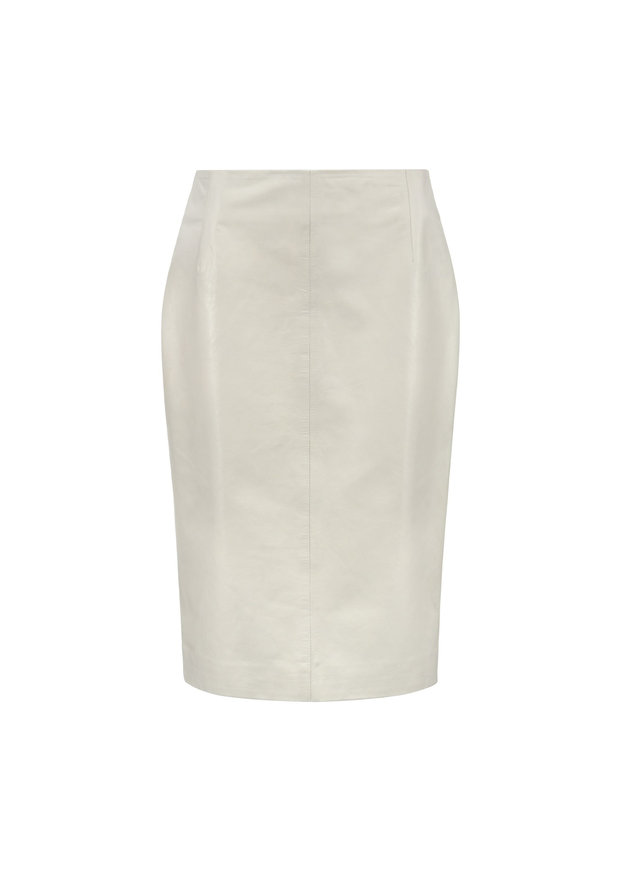 Cream Leather Skirt SPCDS-0031-2867(W25)-03