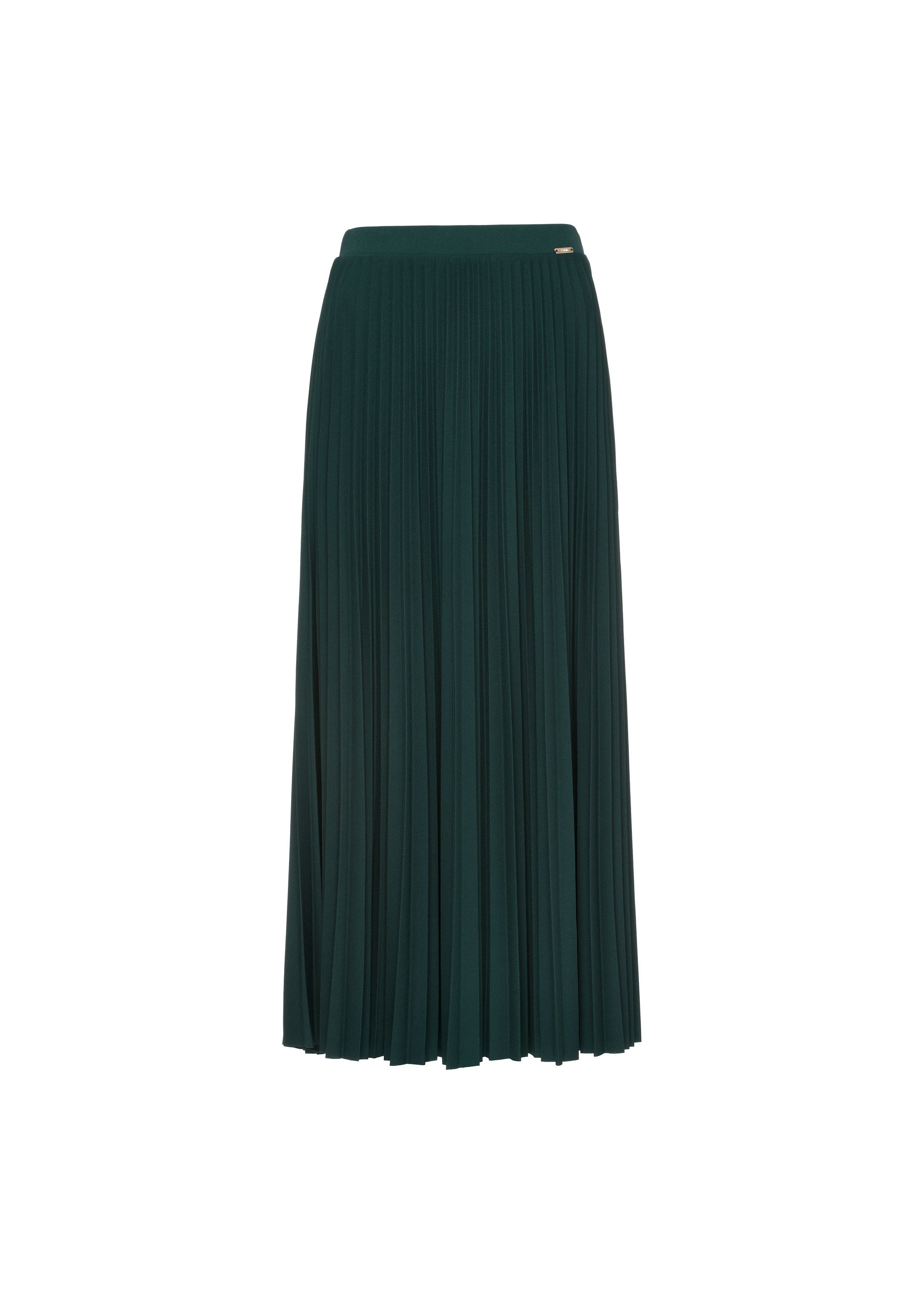 Dark green women's pleated skirt SPCDT-0096-54(Z24)-04