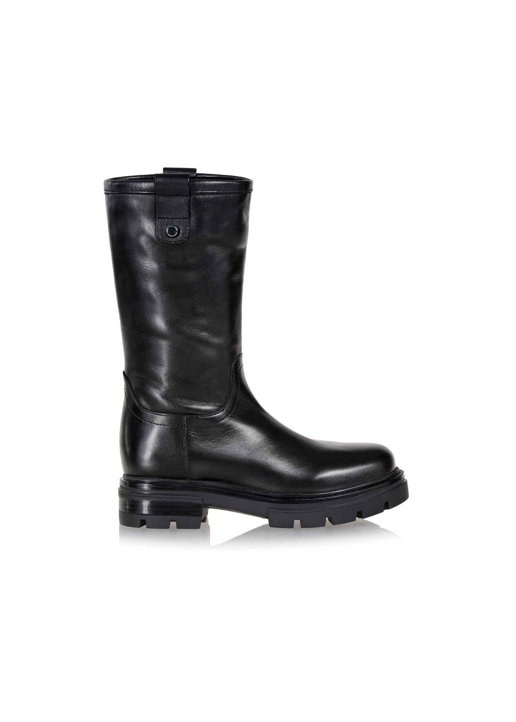 Women's black leather boots BUTYD-1001-99(Z23)-01