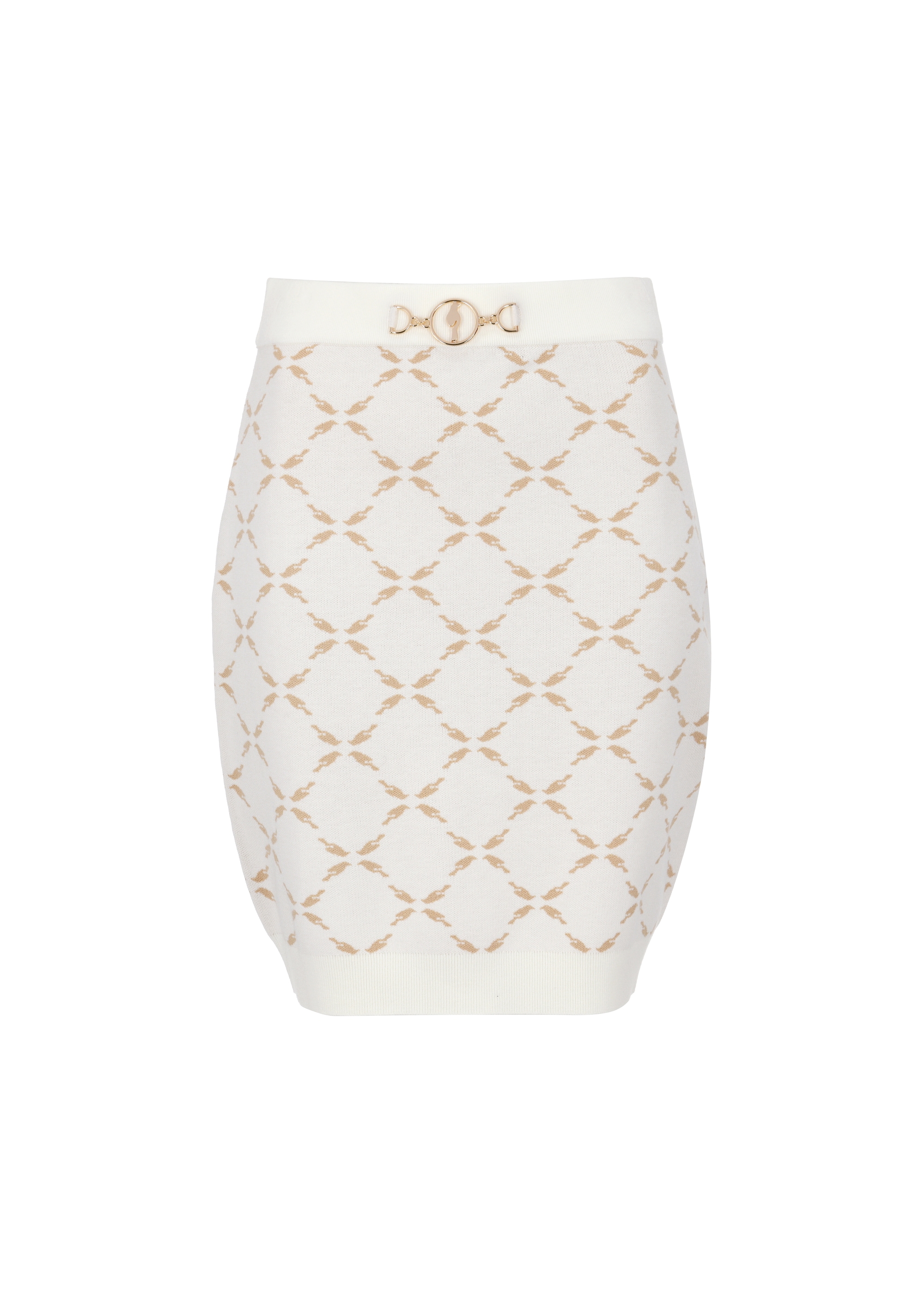 Cream pencil skirt SPCDT-0091-82(W24)-05