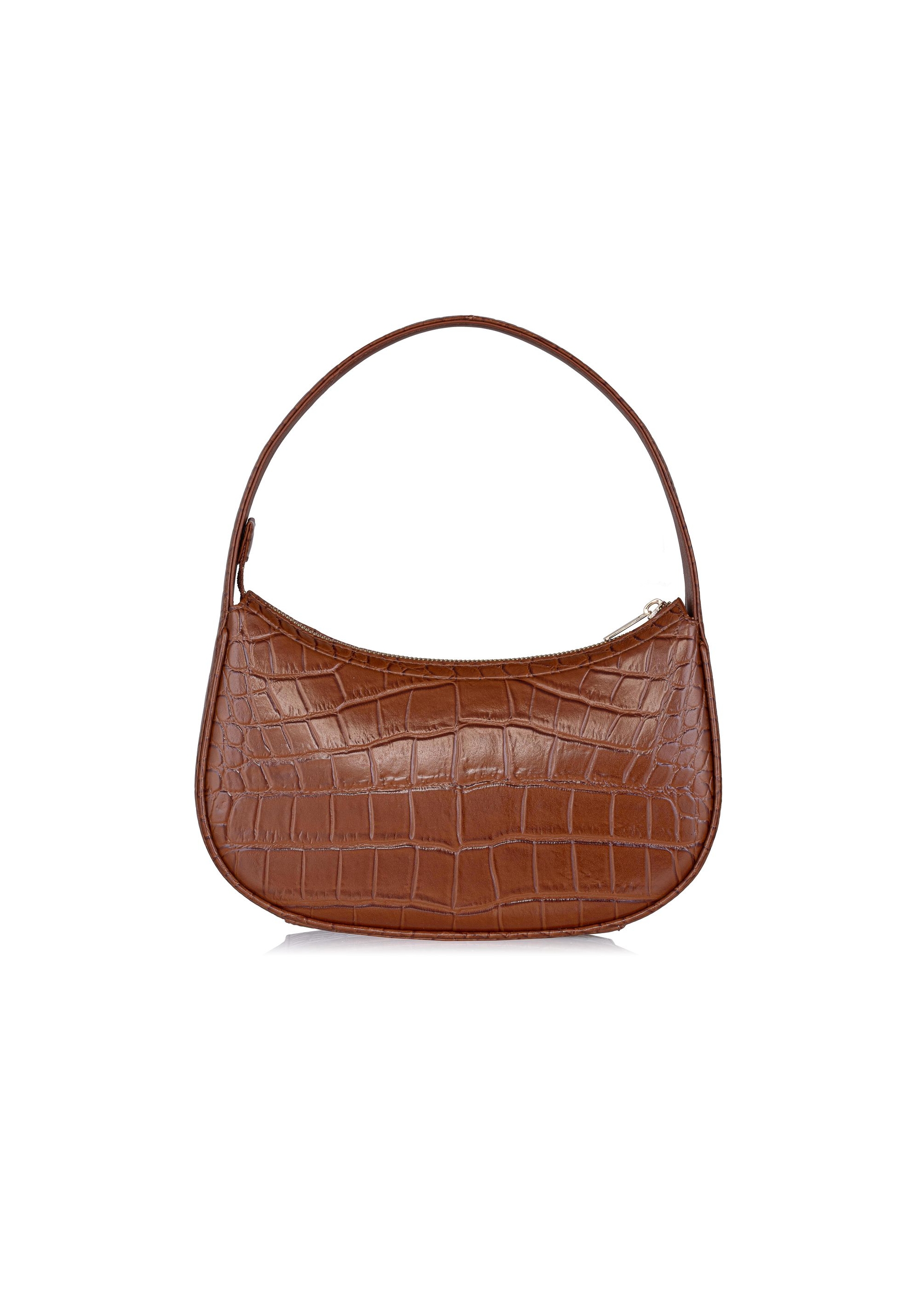 Brown leather women's hobo handbag TORES-0999-87(W24)-04