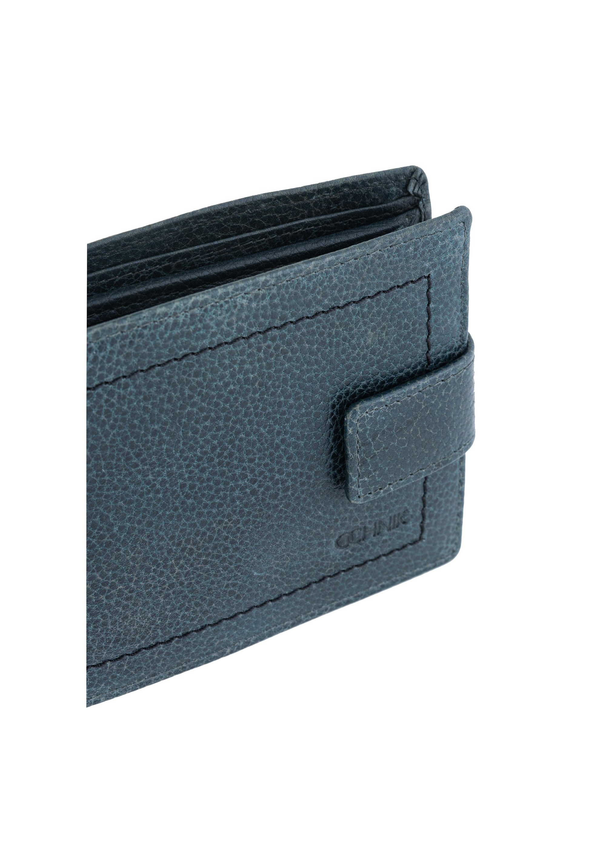 Men's navy blue leather wallet PORMS-0518-69(W23)-07