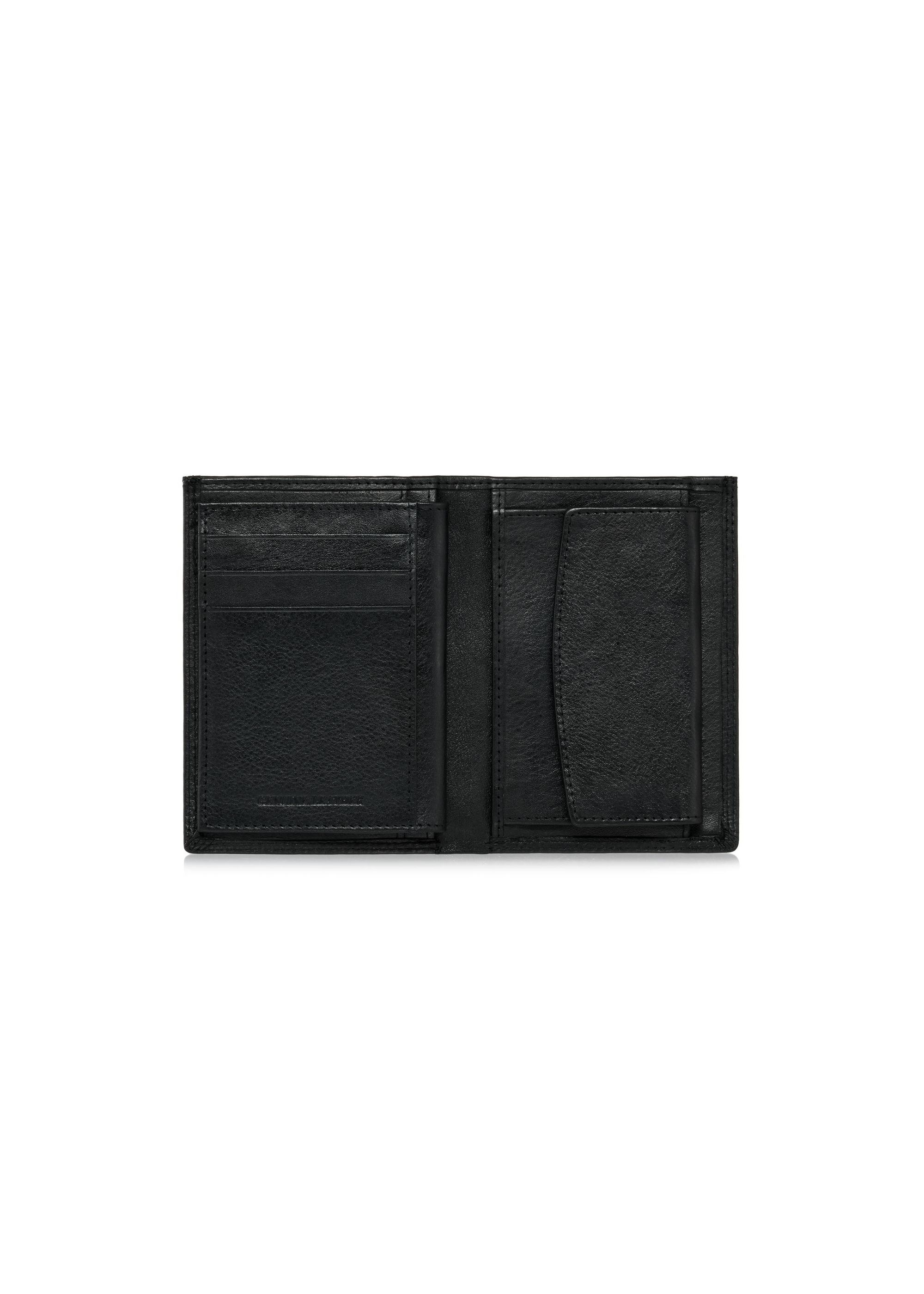 Black leather unbuttoned men's wallet PORMS-0550-99(W24)-03