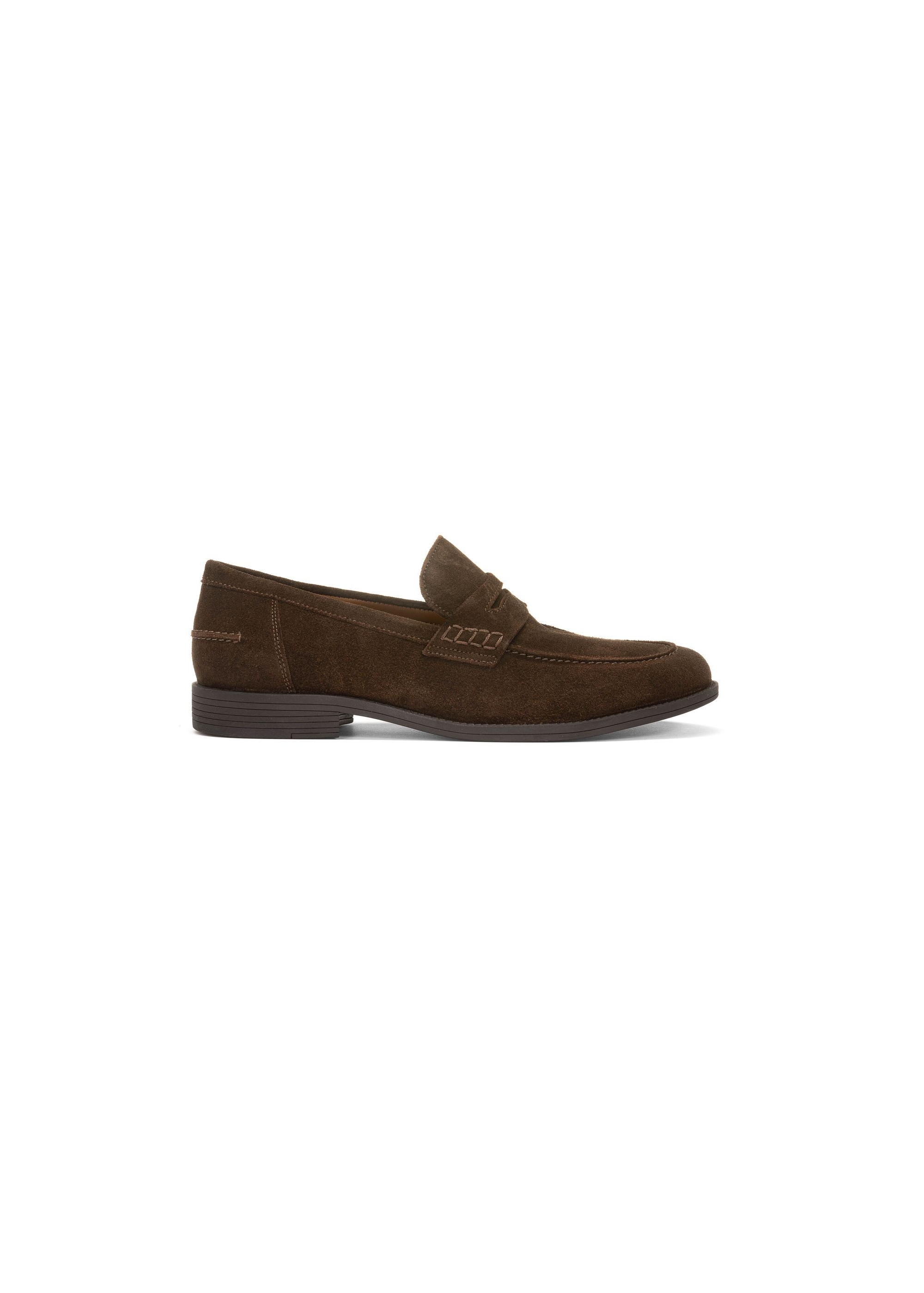 Dark brown leather men's loafers BUTYM-0482-90(W25)-01