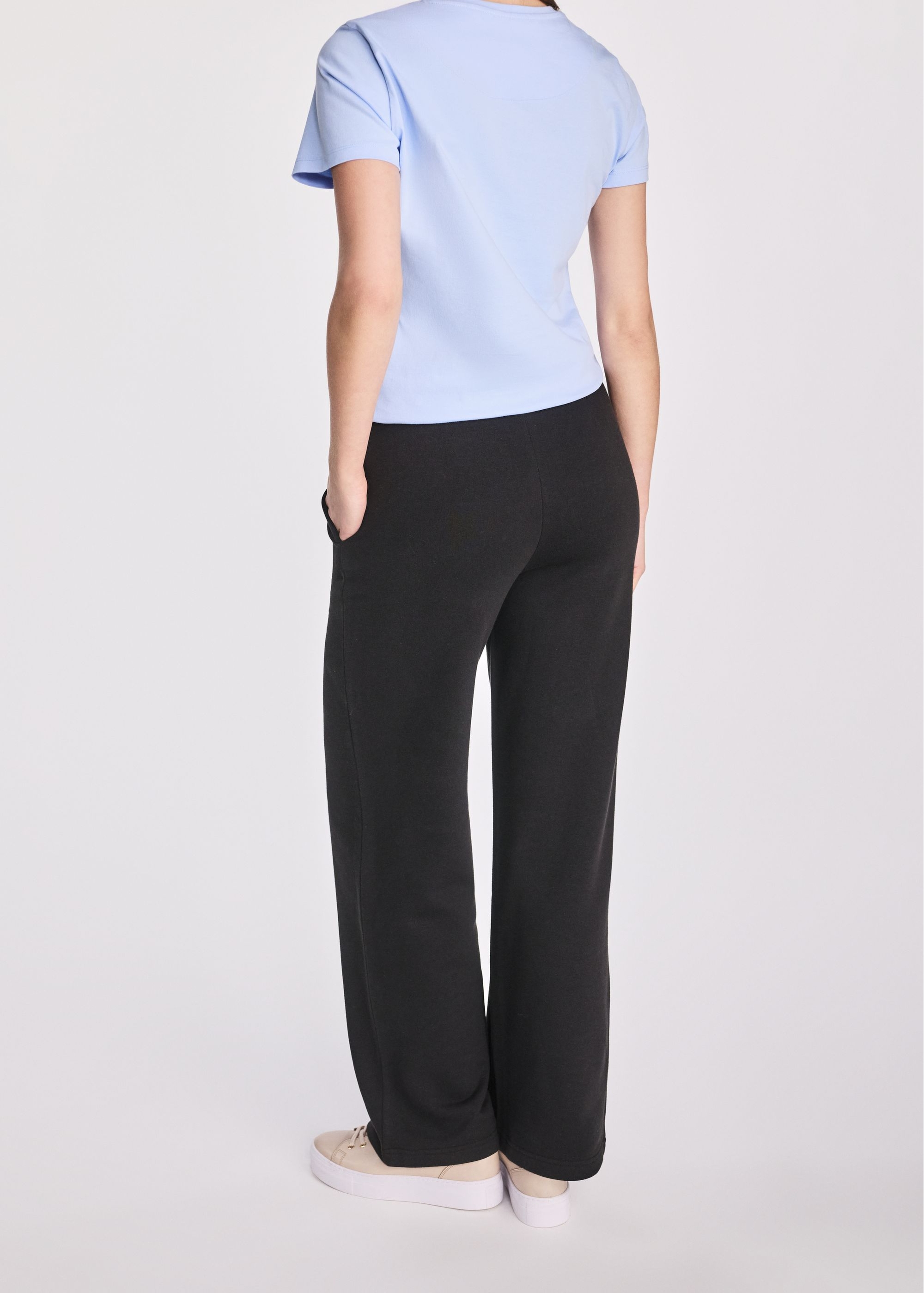 Black wide women's trousers SPODT-0105-99(W25)