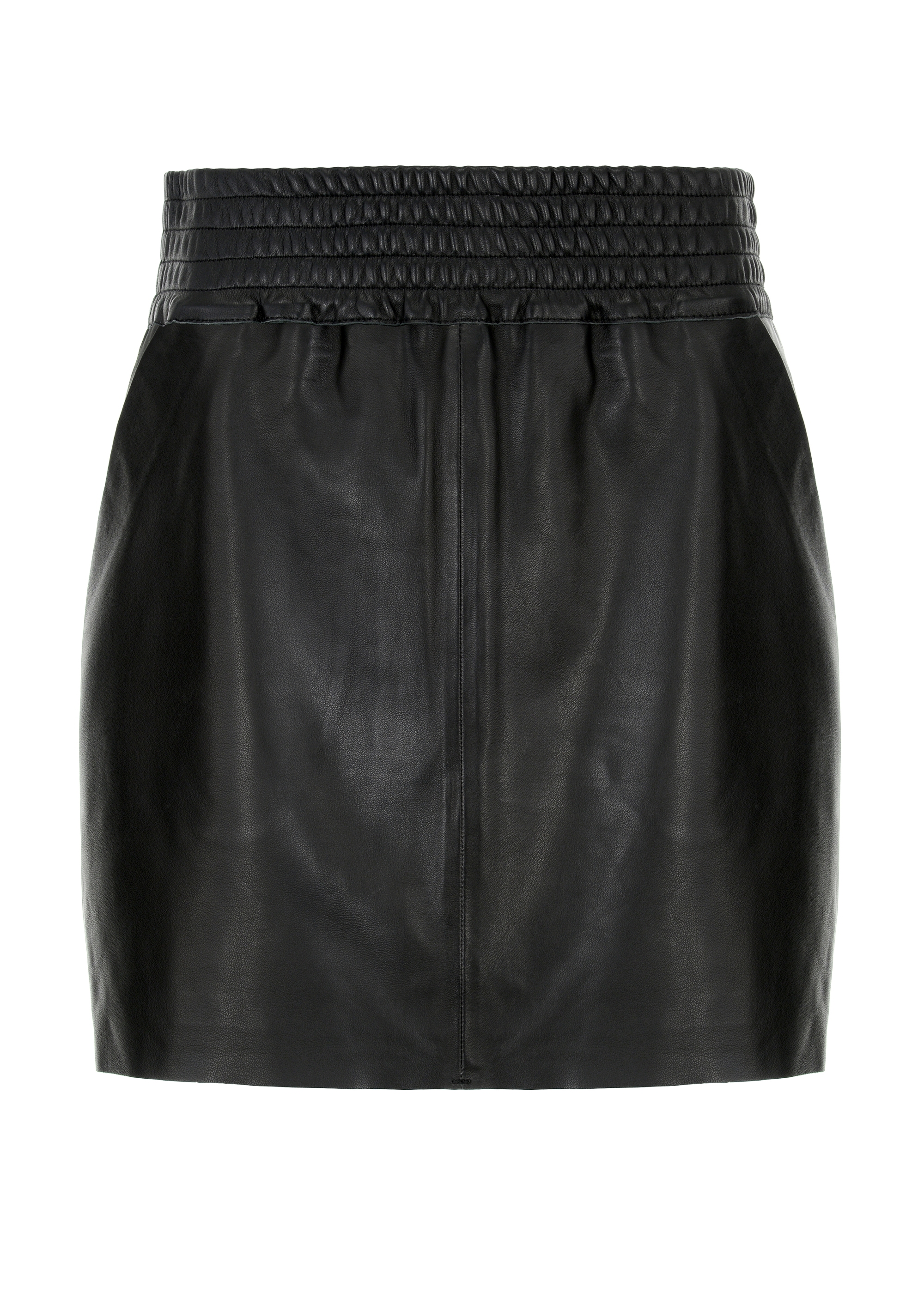 Women's black leather skirt SPCDS-0064-5426(Z24)-04