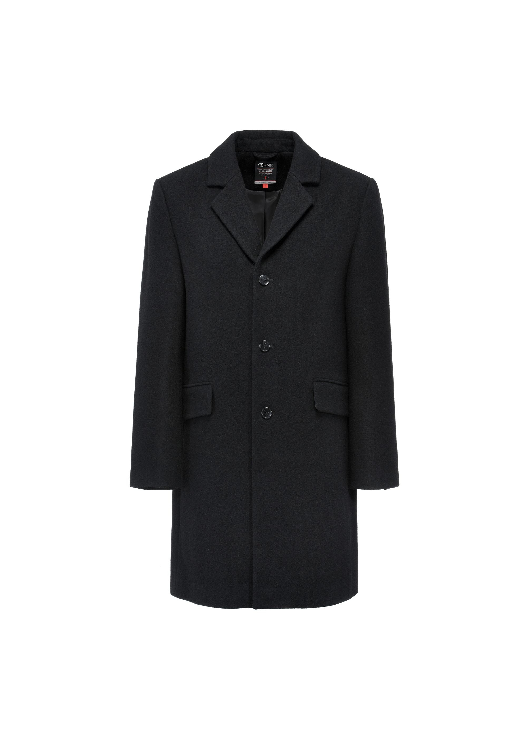 Black elegant men's coat PLAMT-0005-99(Z24)-04