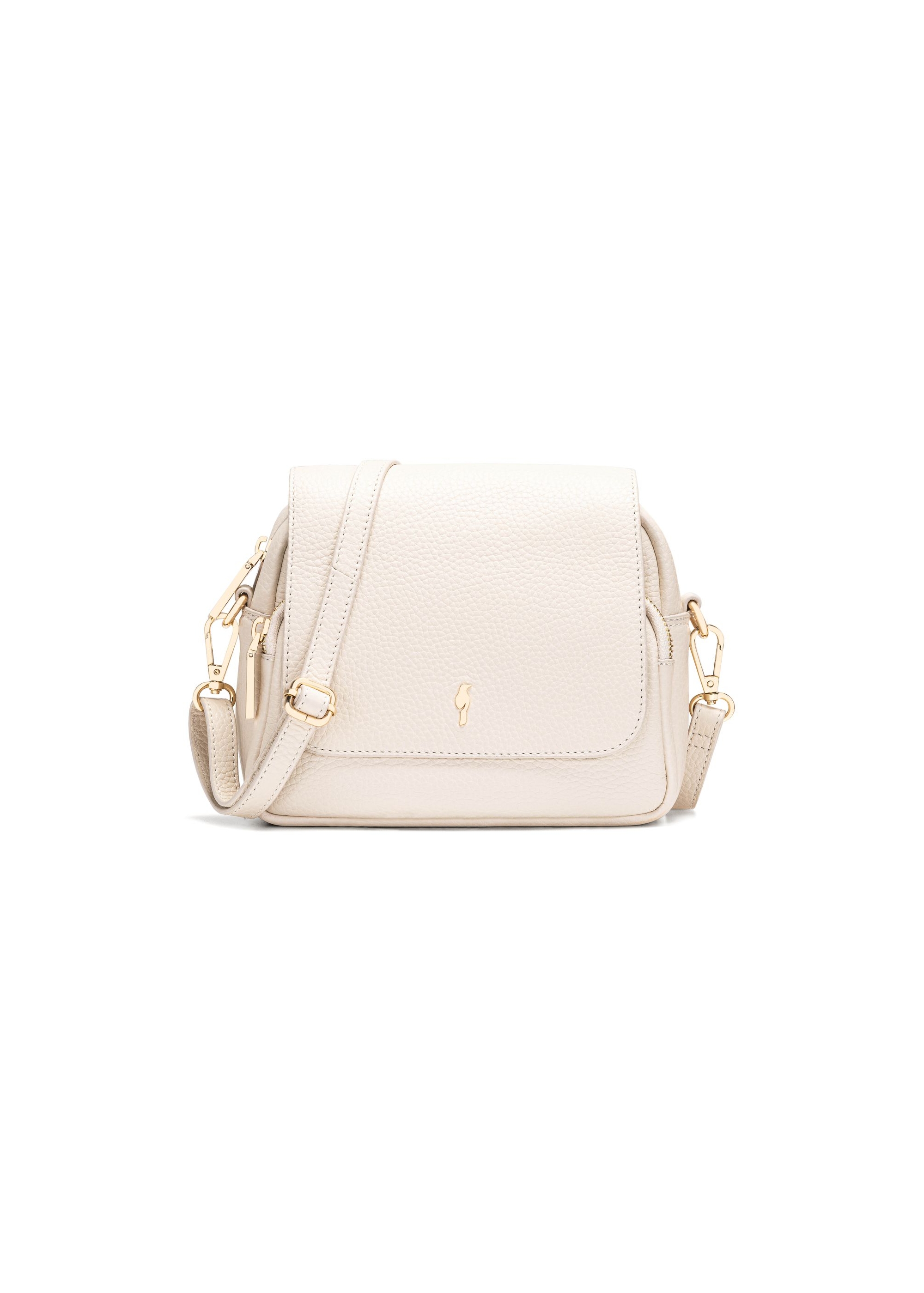 Cream leather women's messenger bag TORES-0958C-12(W25)-01