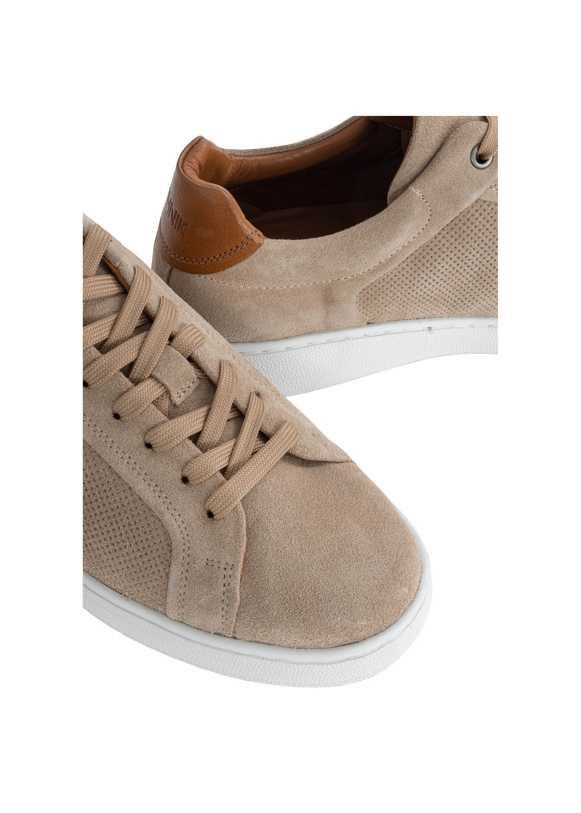 Beige leather men's sneakers BUTYM-0452-81(W24)-06