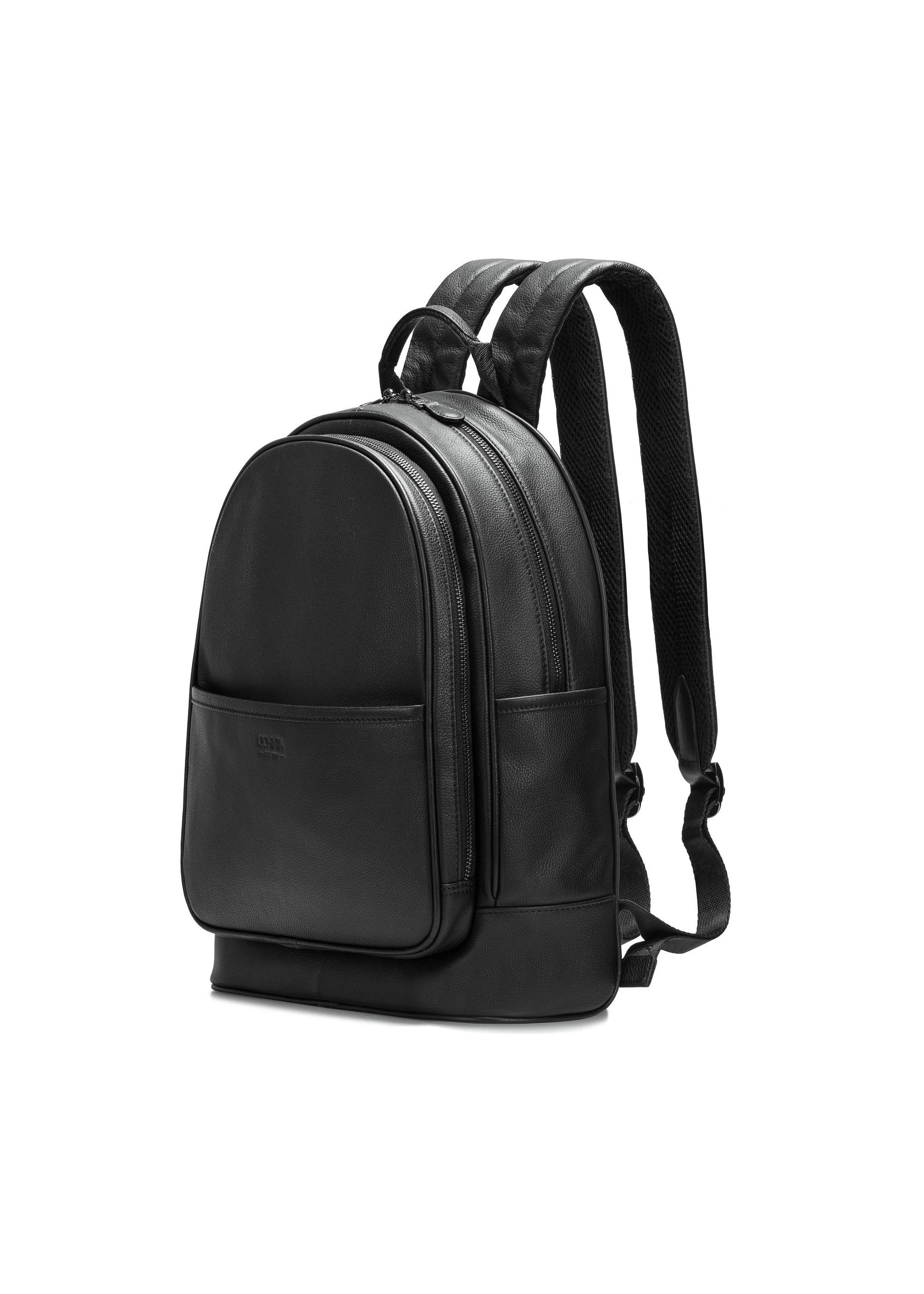 Black Leather Men's Backpack PLCMS-0017R-99(W25)-02