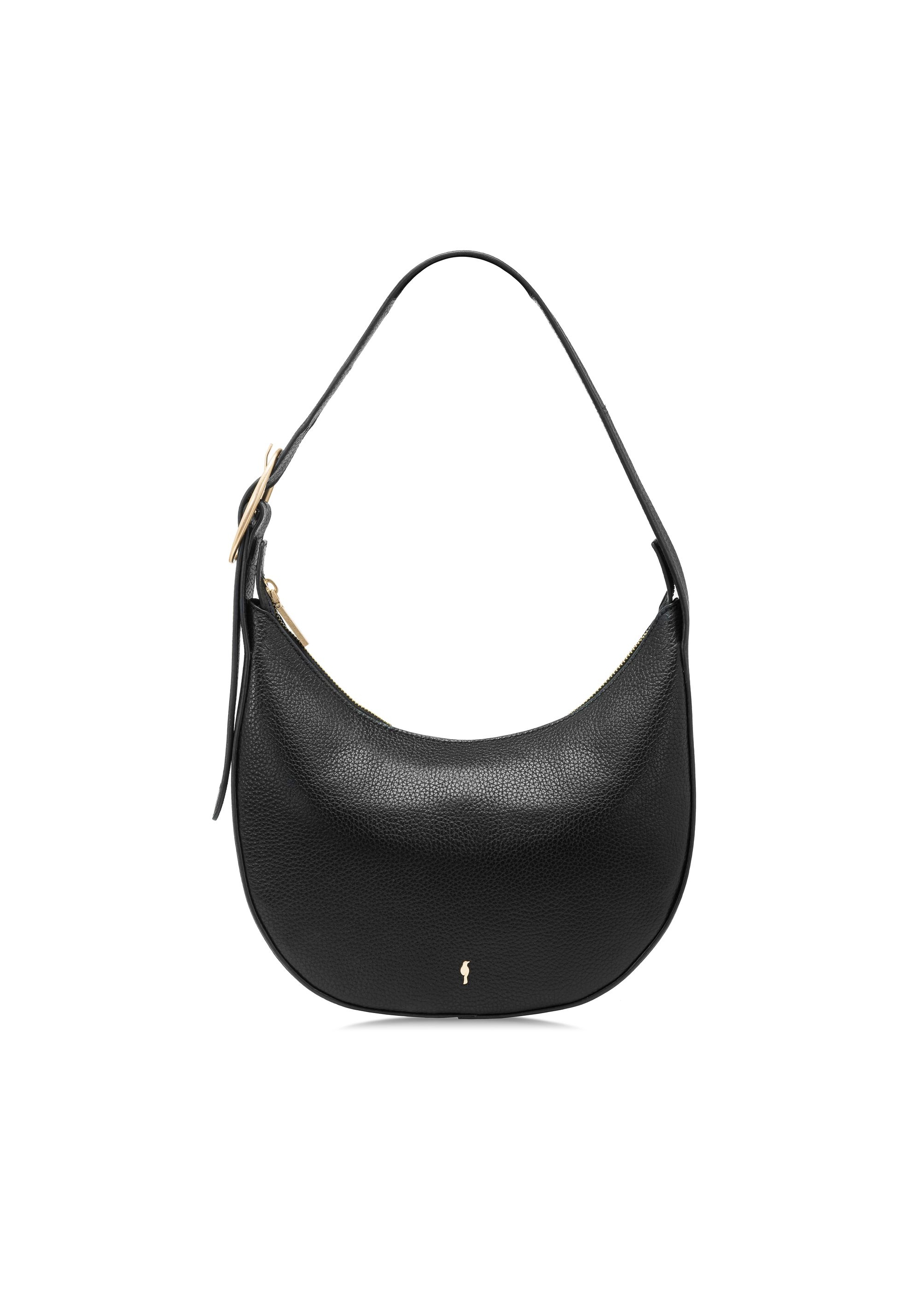 Black leather hobo bag TORES-1090C-99(W25)-01