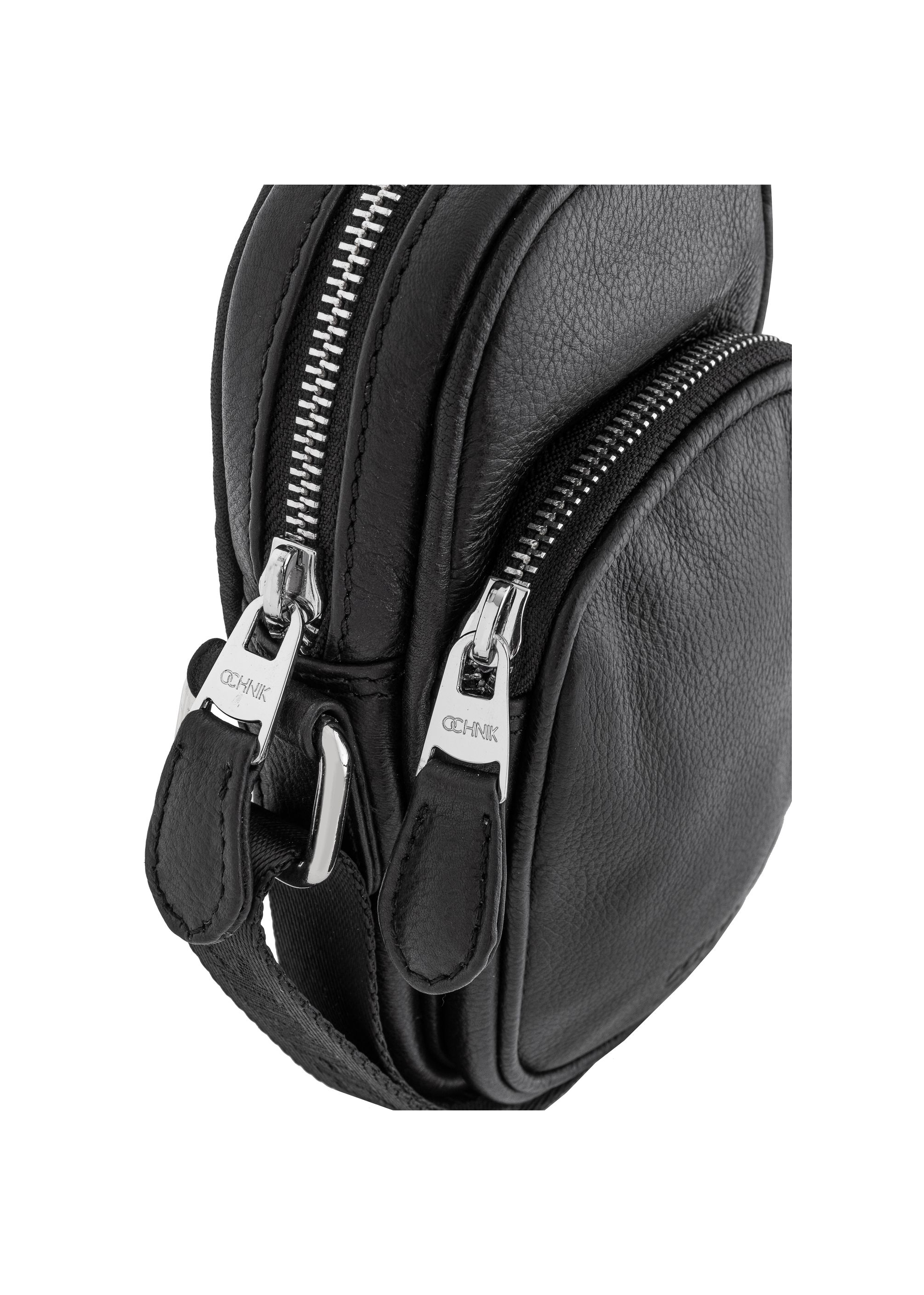 Black men's leather sachet TORMS-0409-99(W24)-05