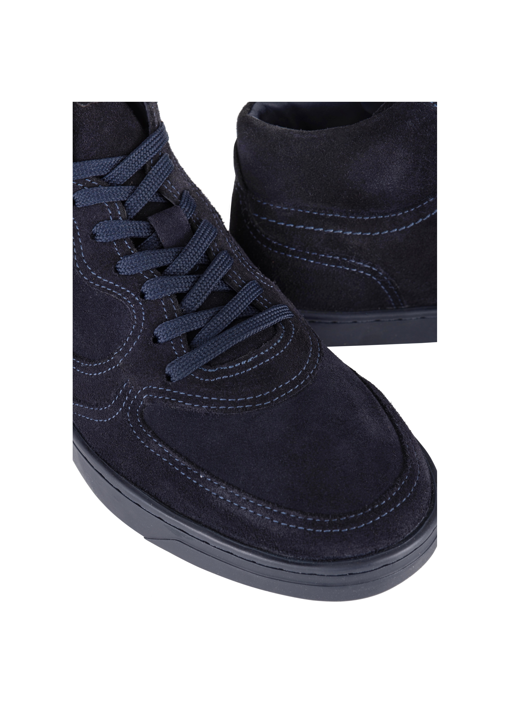 Men's navy blue leather sneakers BUTYM-0446-69(Z23)-06