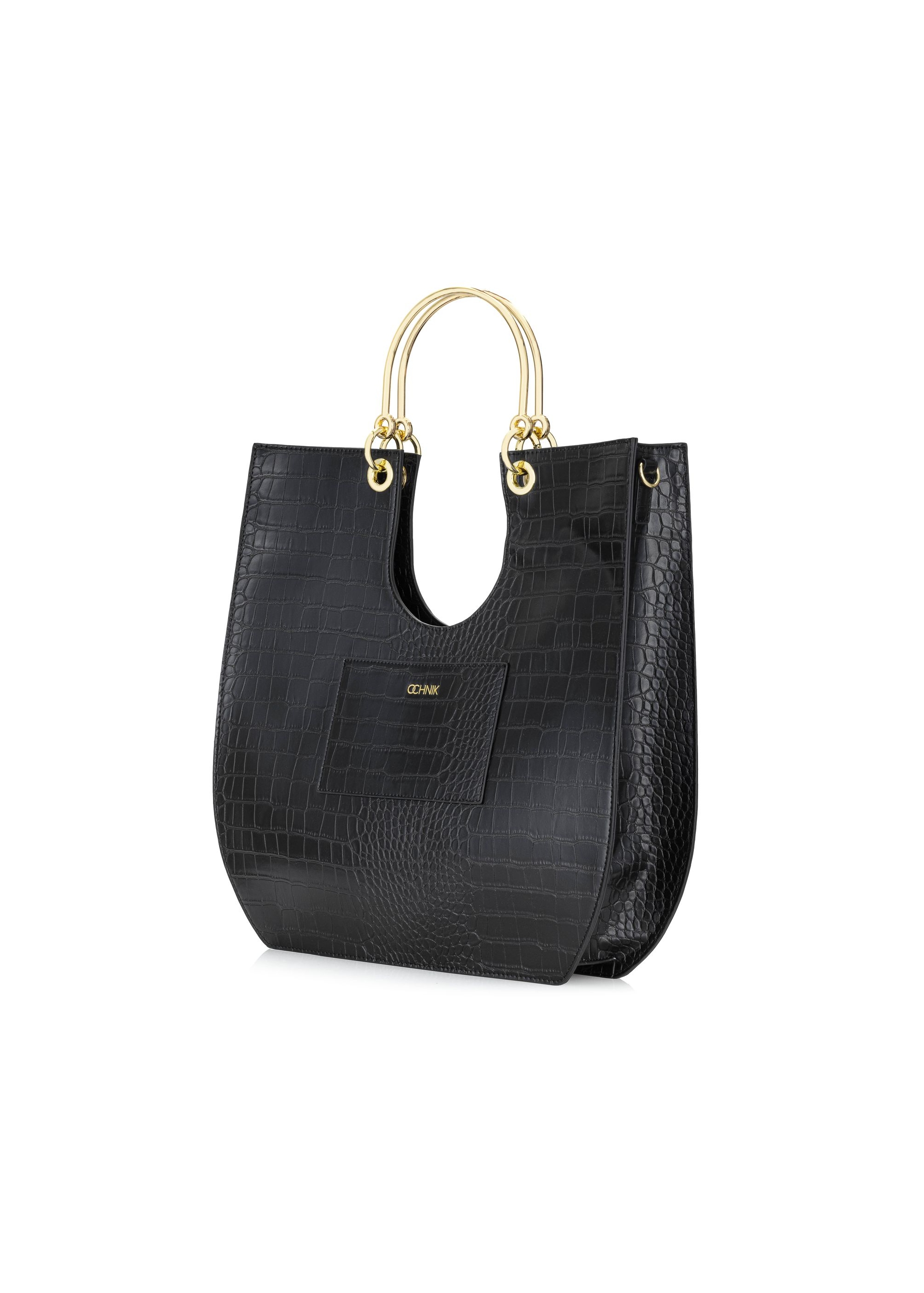 Black women's croco handbag TOREC-0728-97(Z24)-02