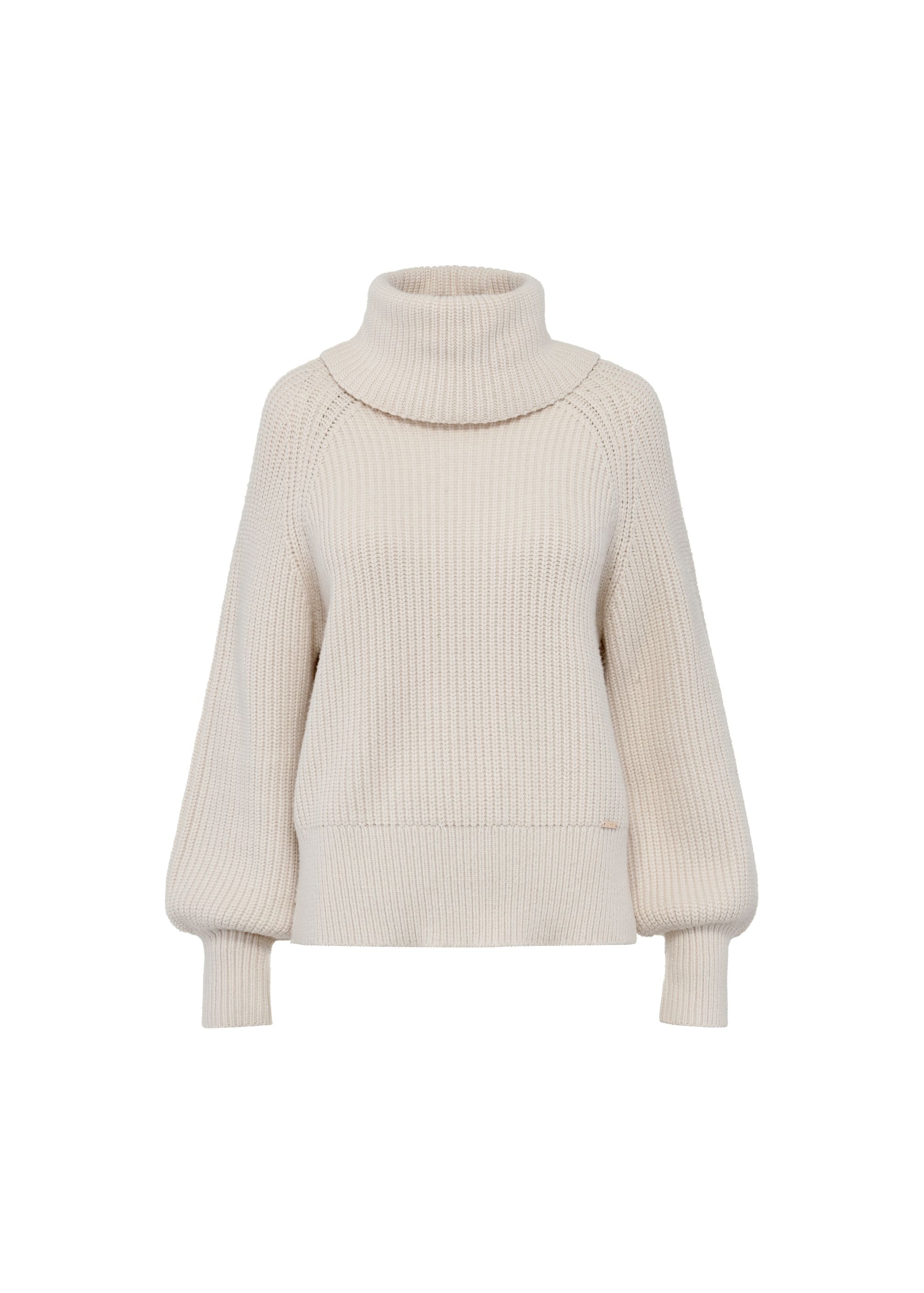 Beige women's turtleneck sweater SWEDT-0208-80(Z24)-04