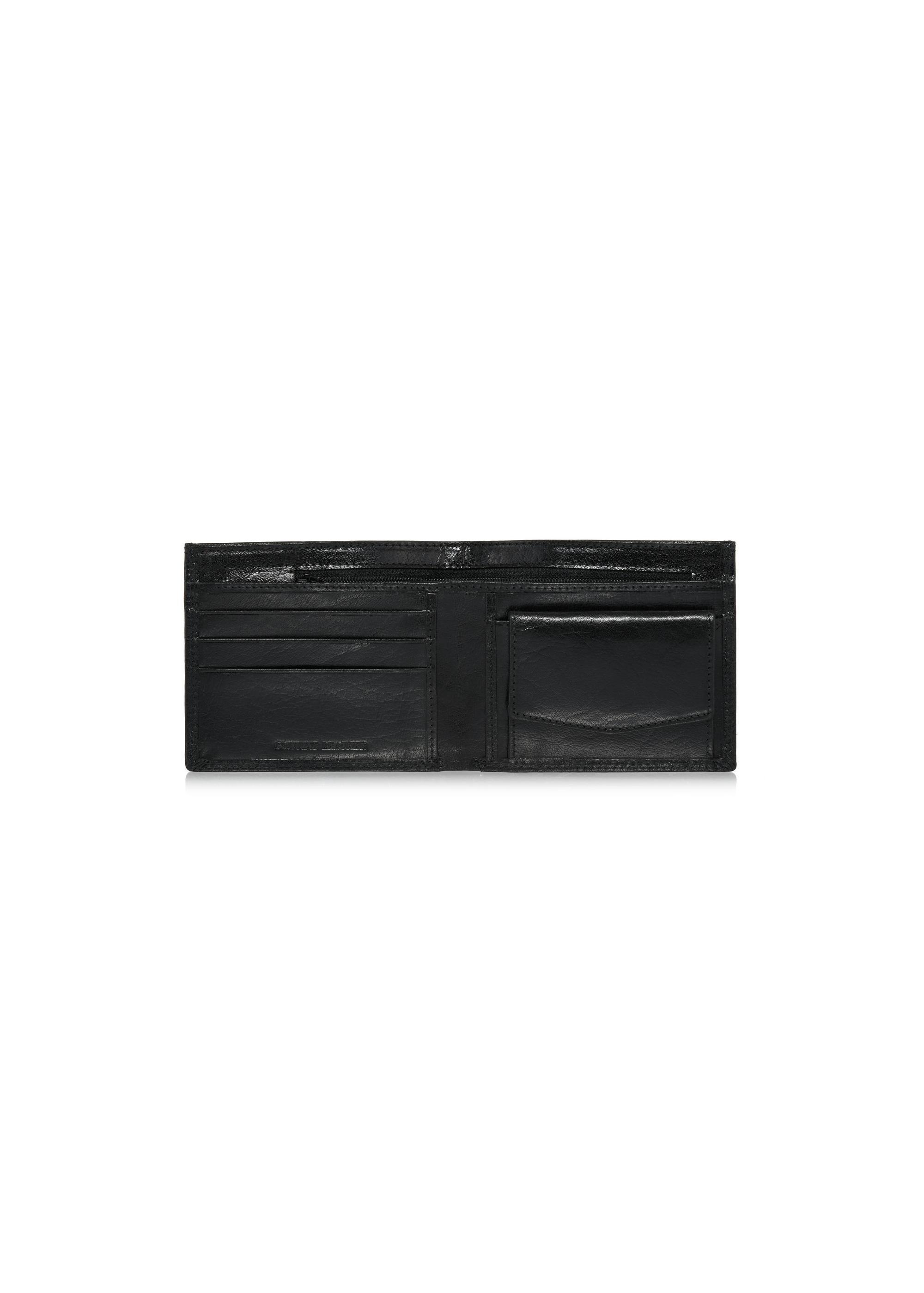 Black leather unbuttoned men's wallet PORMS-0555-99(W24)-04