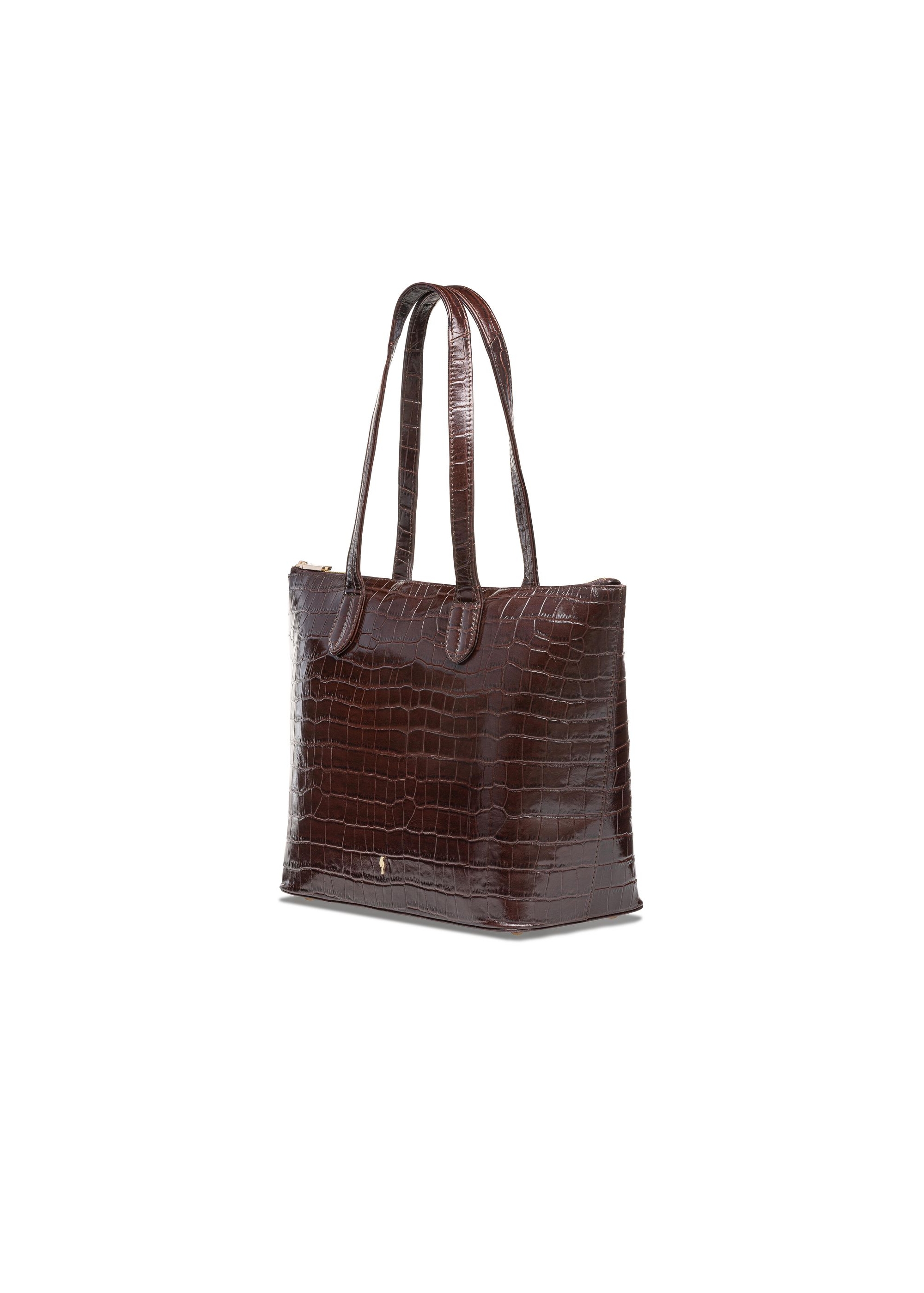 Women's brown leather shopper bag TORES-0939D-89(W25)-02