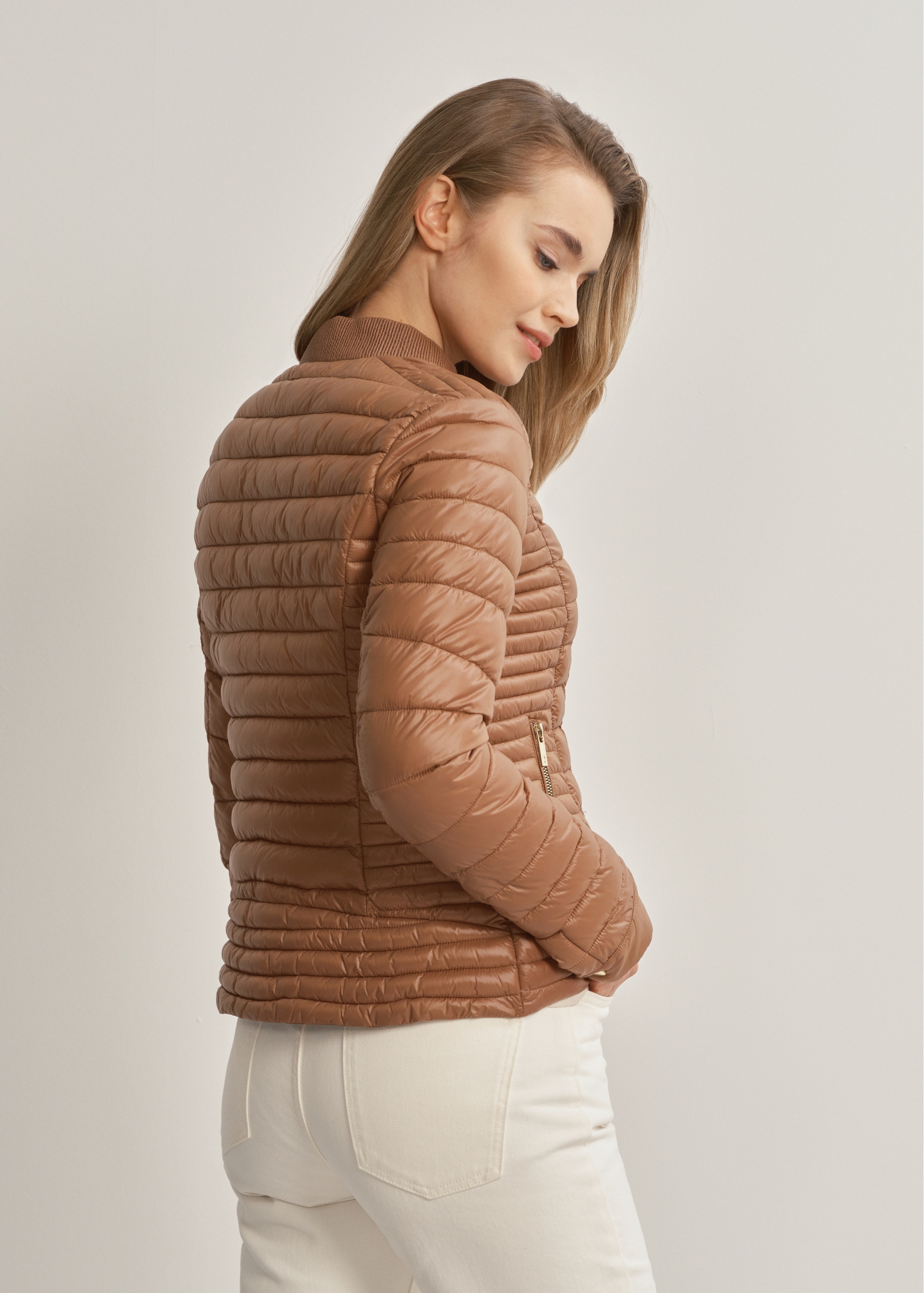 Women's quilted jacket with stand-up collar KURDT-0432-24(W23)-03