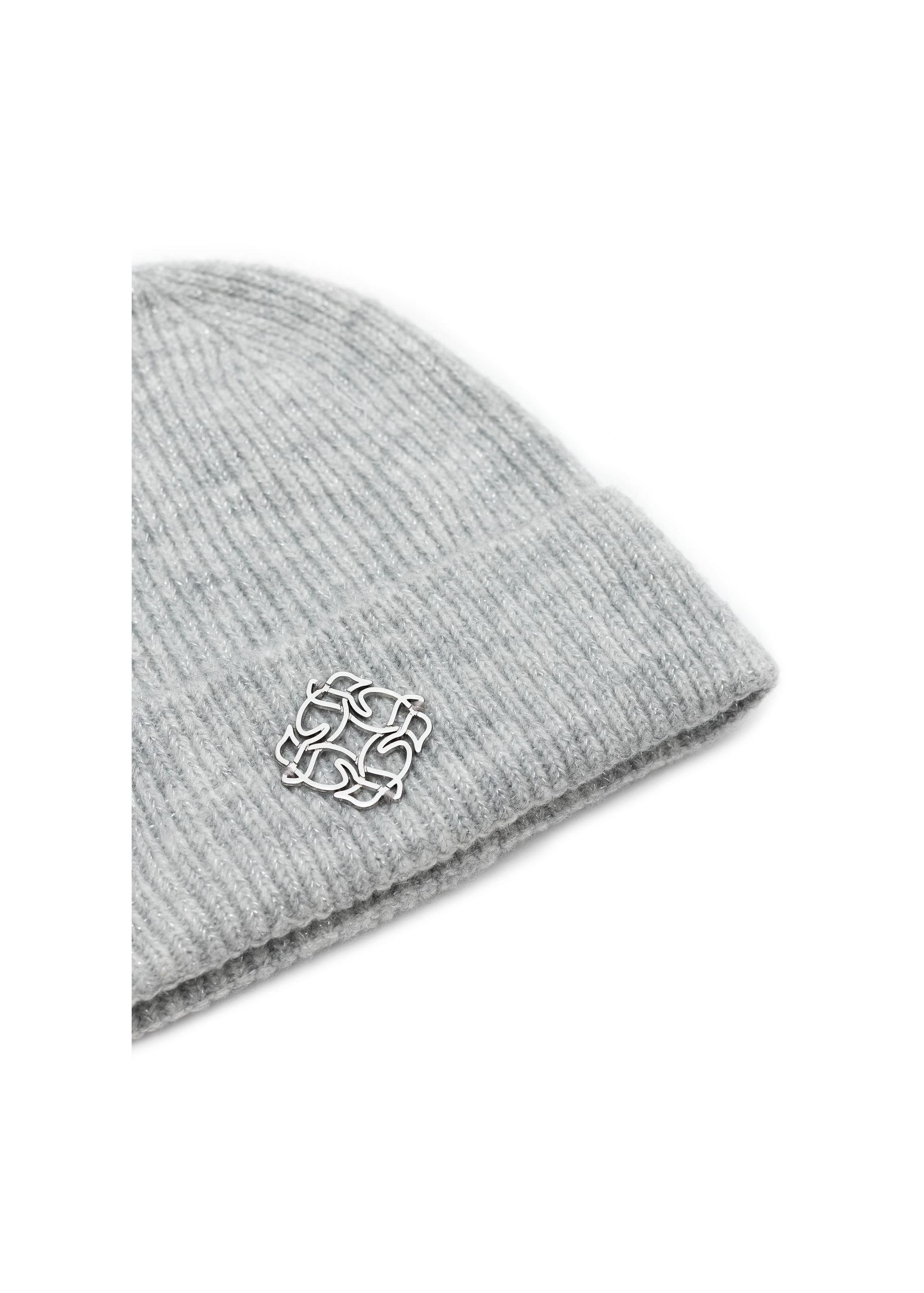 Light gray women's winter hat CZADT-0198-91(Z24)-03