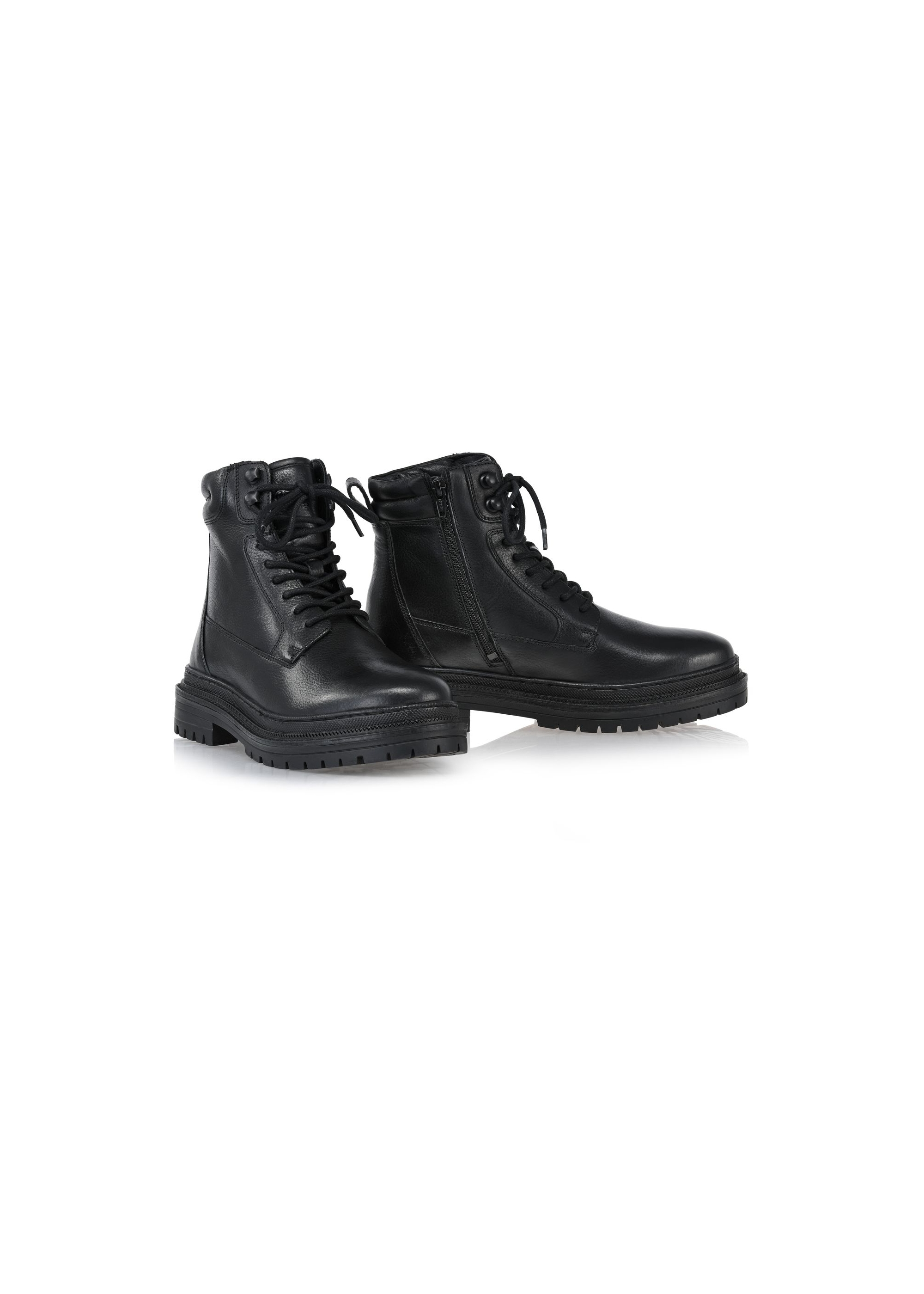 Black leather men's ankle boots BUTYM-0423B-99(Z24)-02