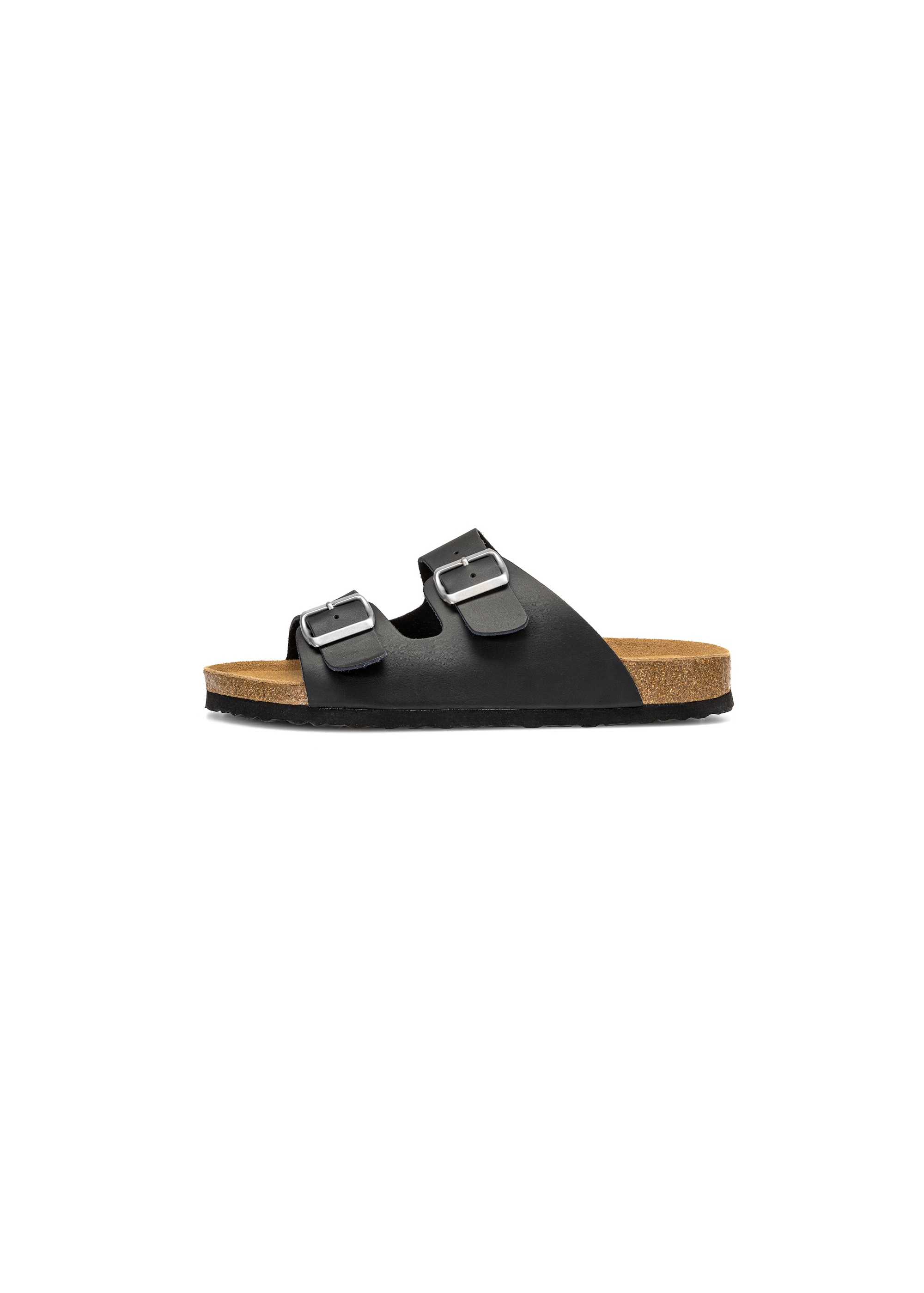 Black leather men's flip-flops BUTYM-0495-99(W25)-08