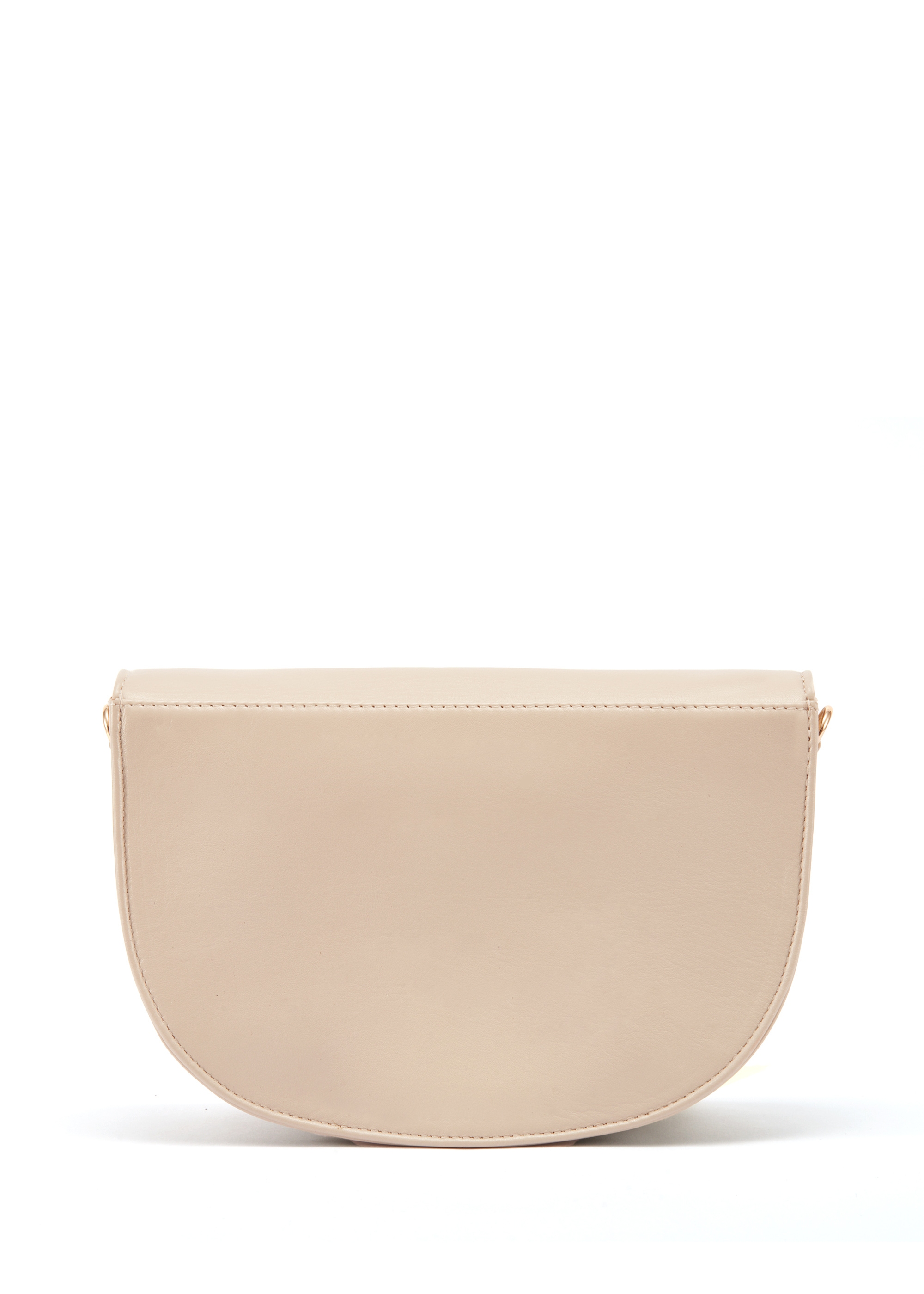 Cream semi-circular leather women's handbag TORES-1082-12(W25)-06