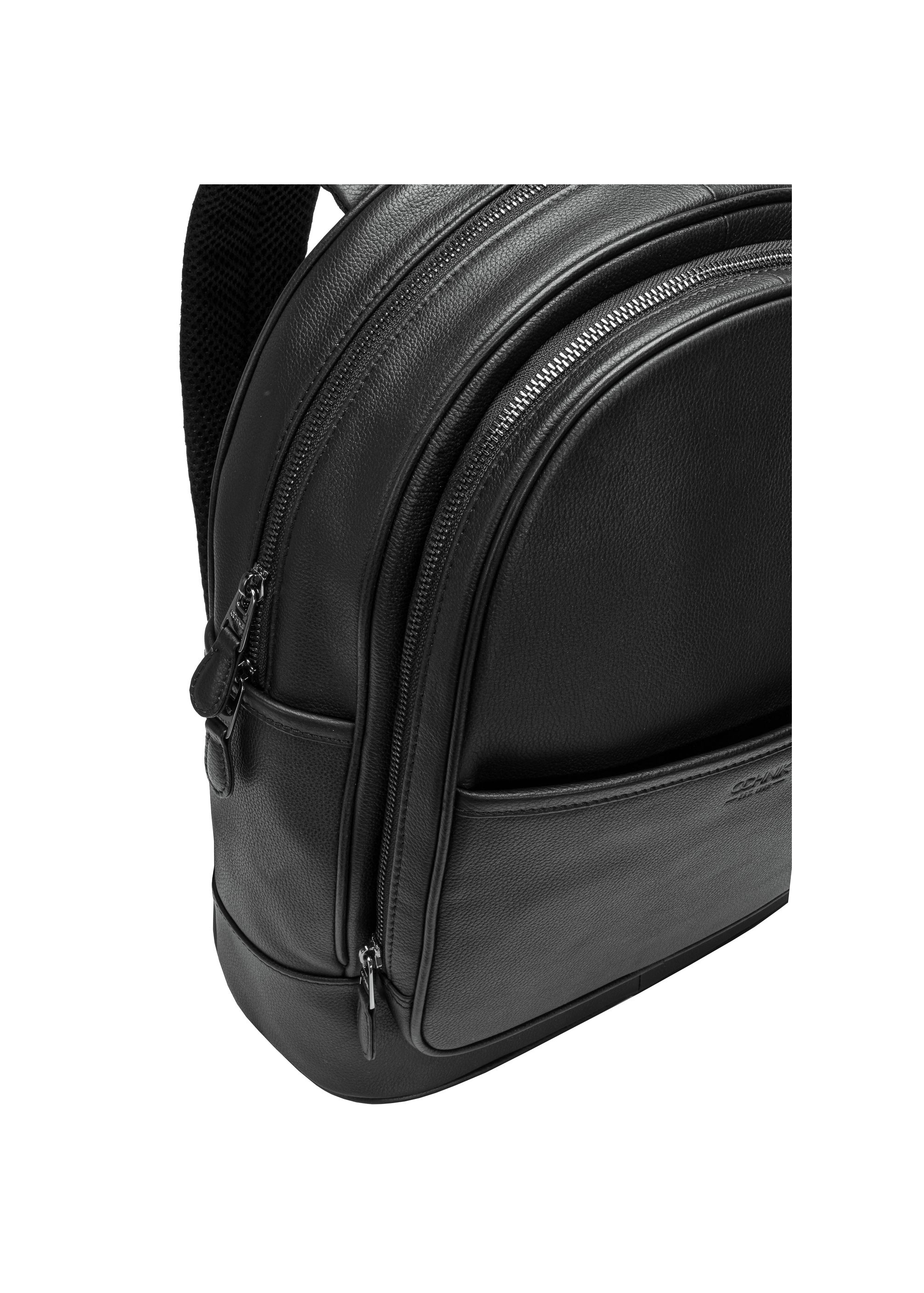 Black Leather Men's Backpack PLCMS-0017R-99(W25)-06