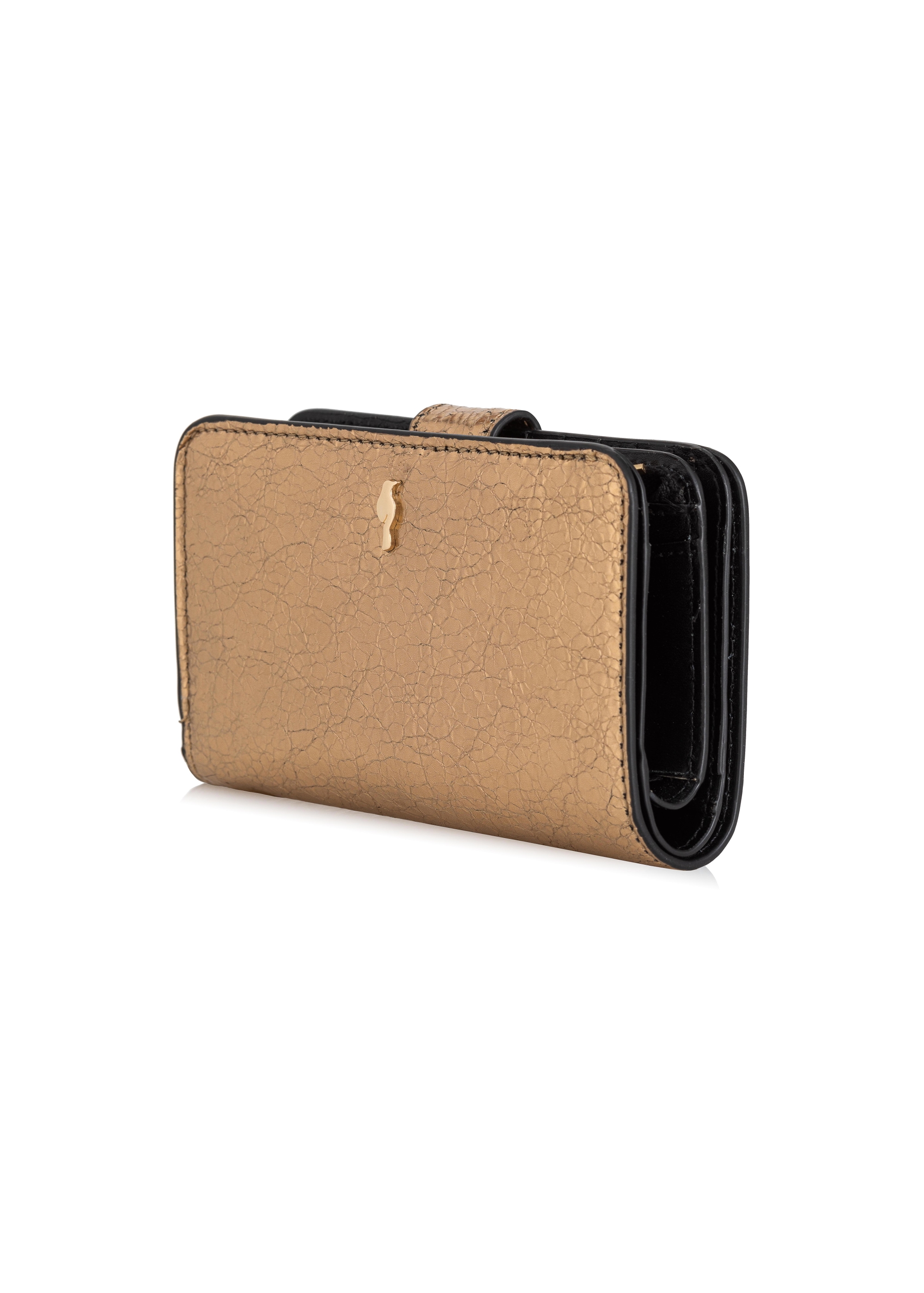 Gold leather women's wallet PORES-0880-28(Z23)-02