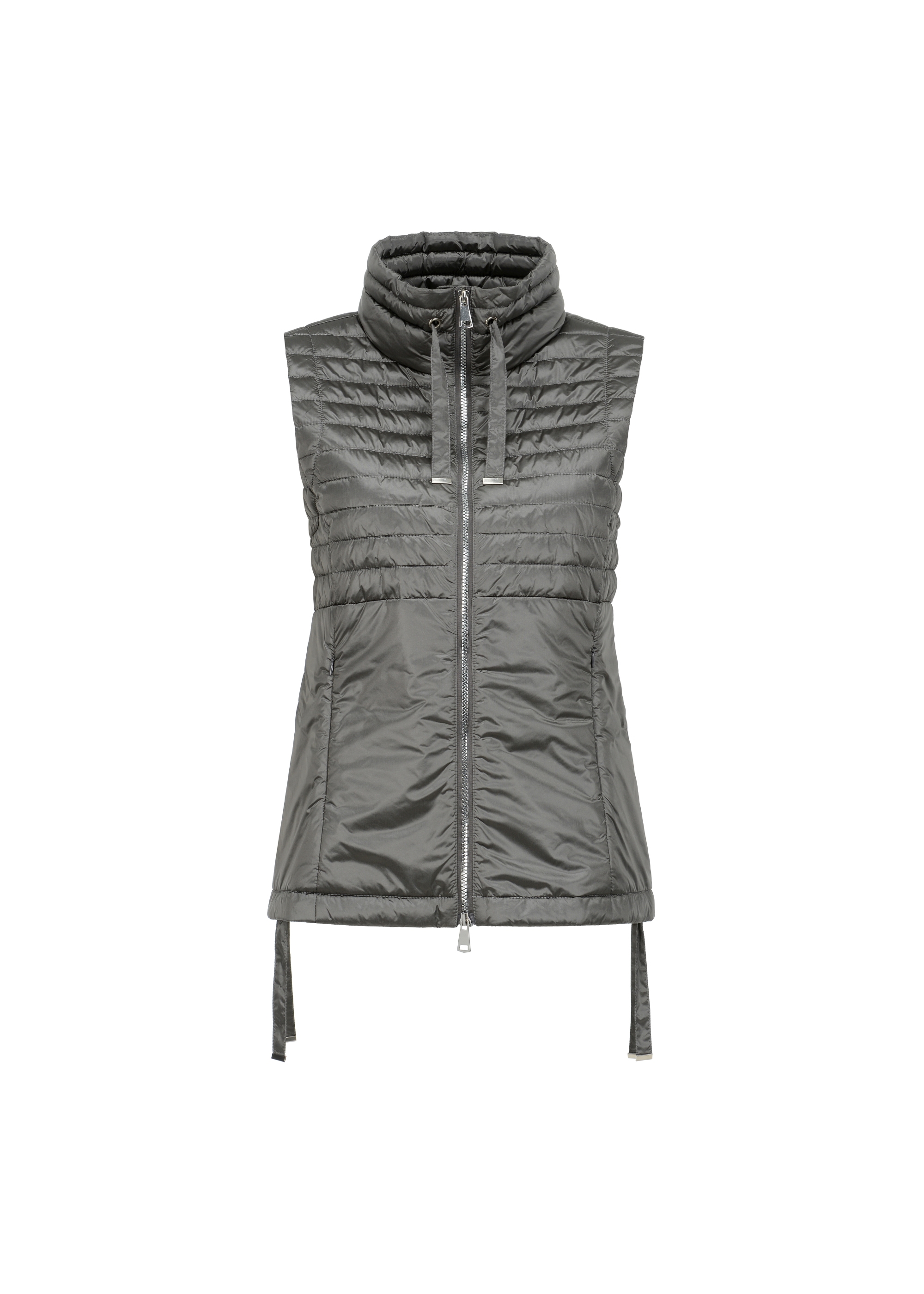 Gray women's vest with ties KAMDT-0023-92(W23)-03