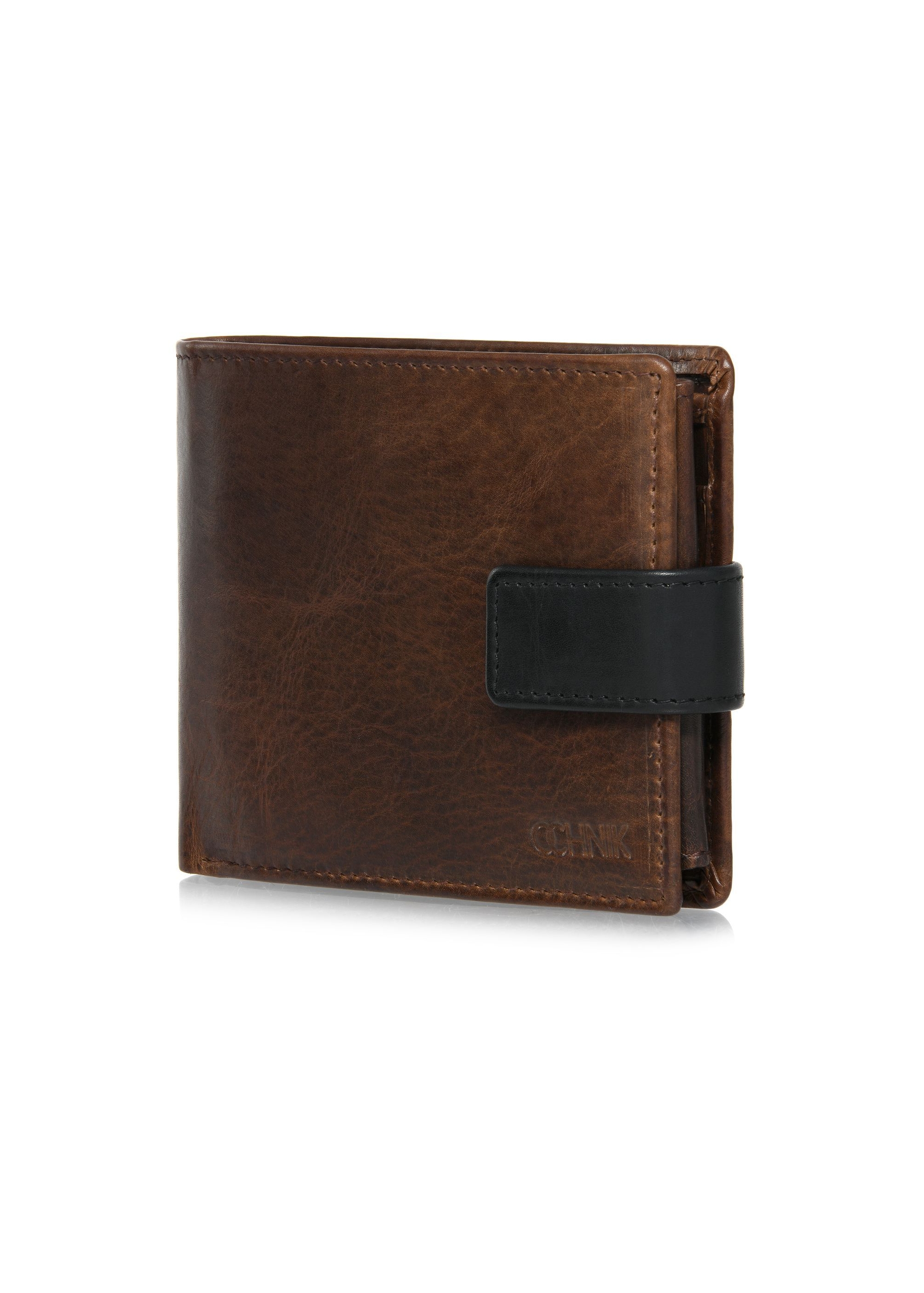 Brown men's leather wallet PORMS-0612-89(Z24)-02