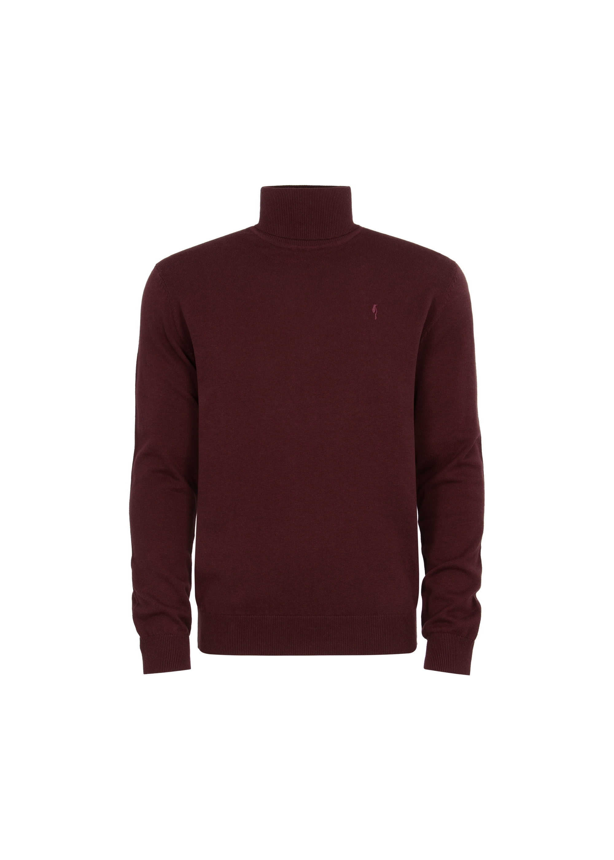 Maroon men's turtleneck sweater SWEMT-0095A-49(Z23)-03