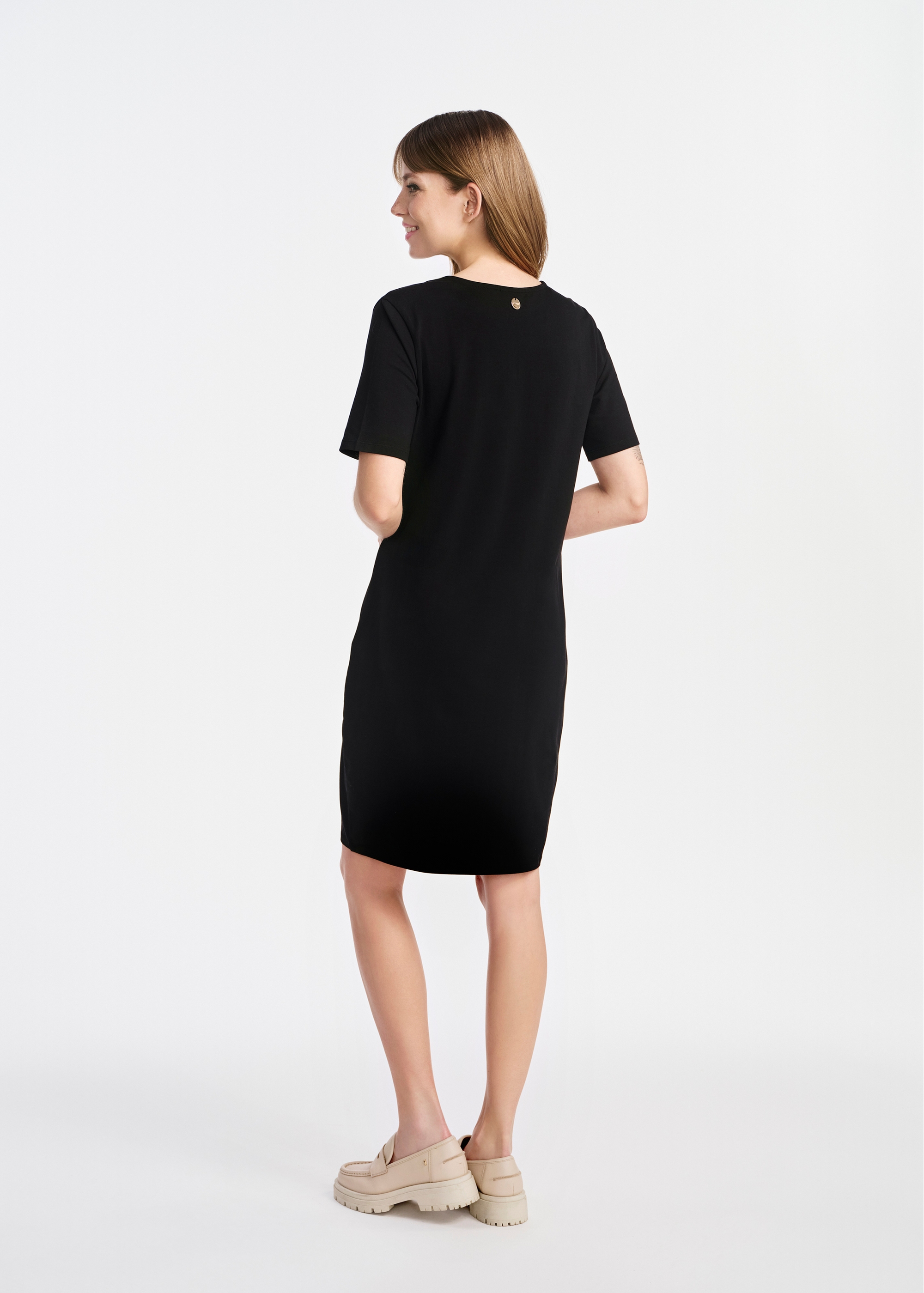 Short cotton black dress SUKDT-0185-99(W25)-03