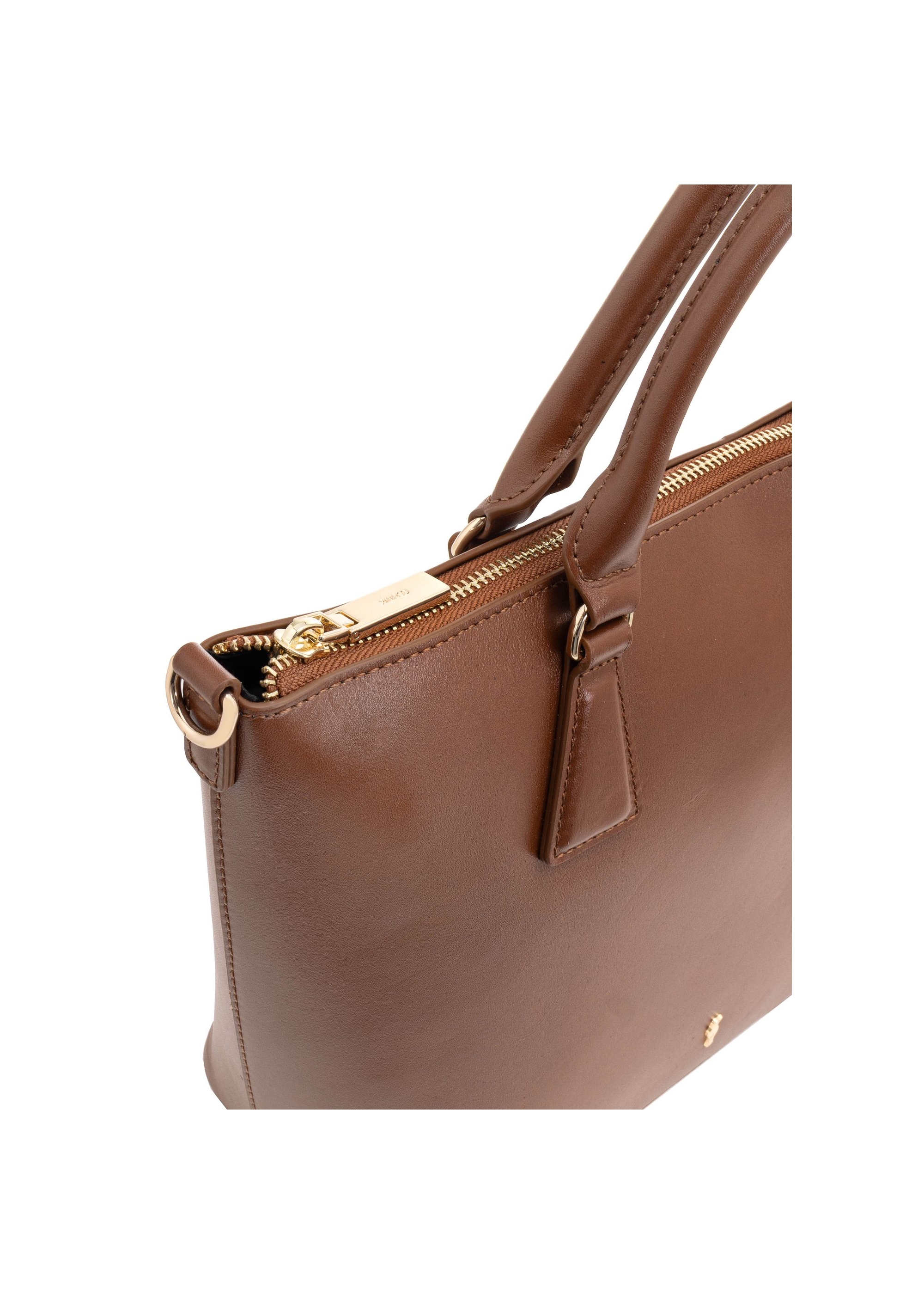 Brown leather shopper bag TORES-1104-89(W25)-06