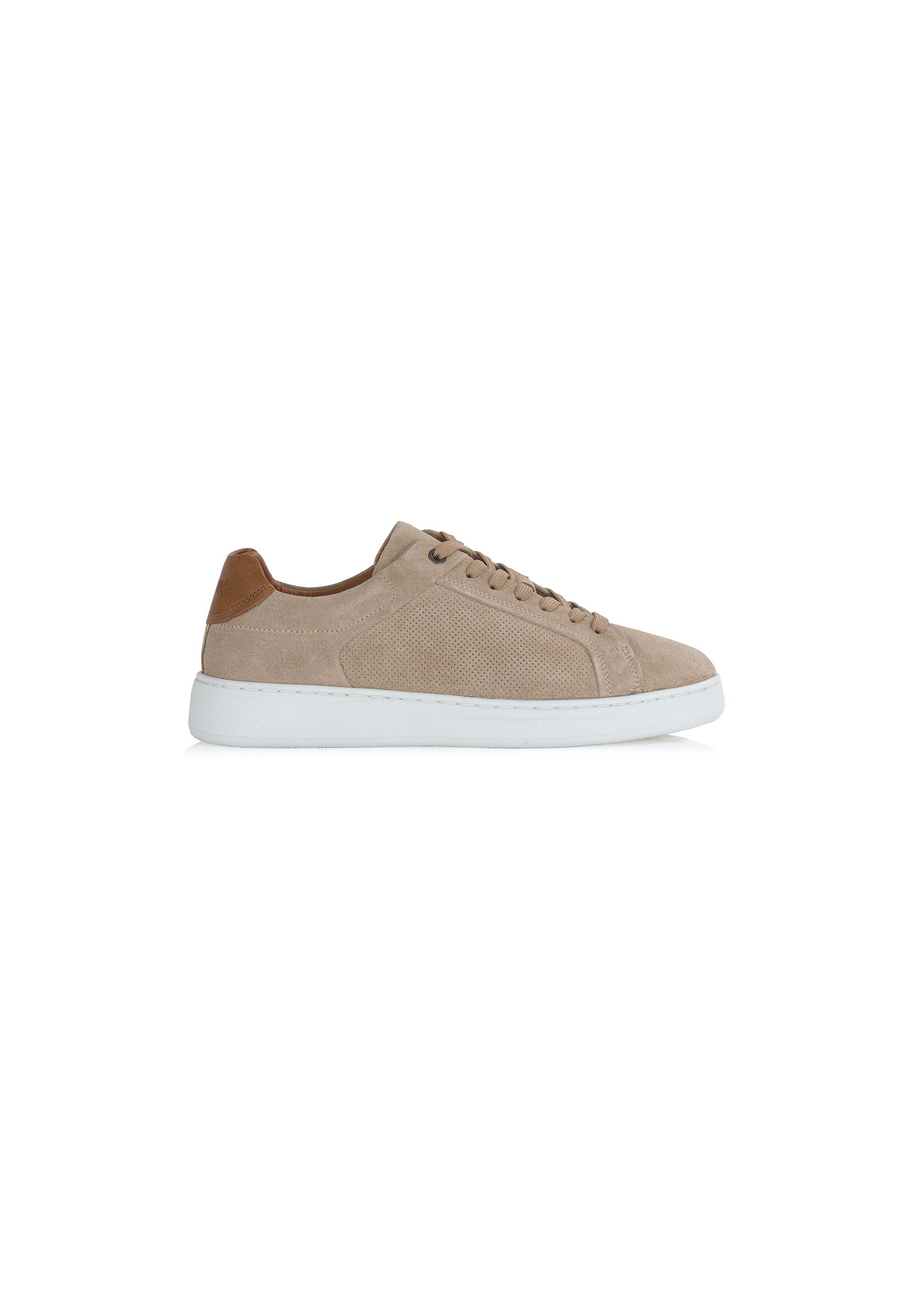 Beige leather men's sneakers BUTYM-0452-81(W24)-01