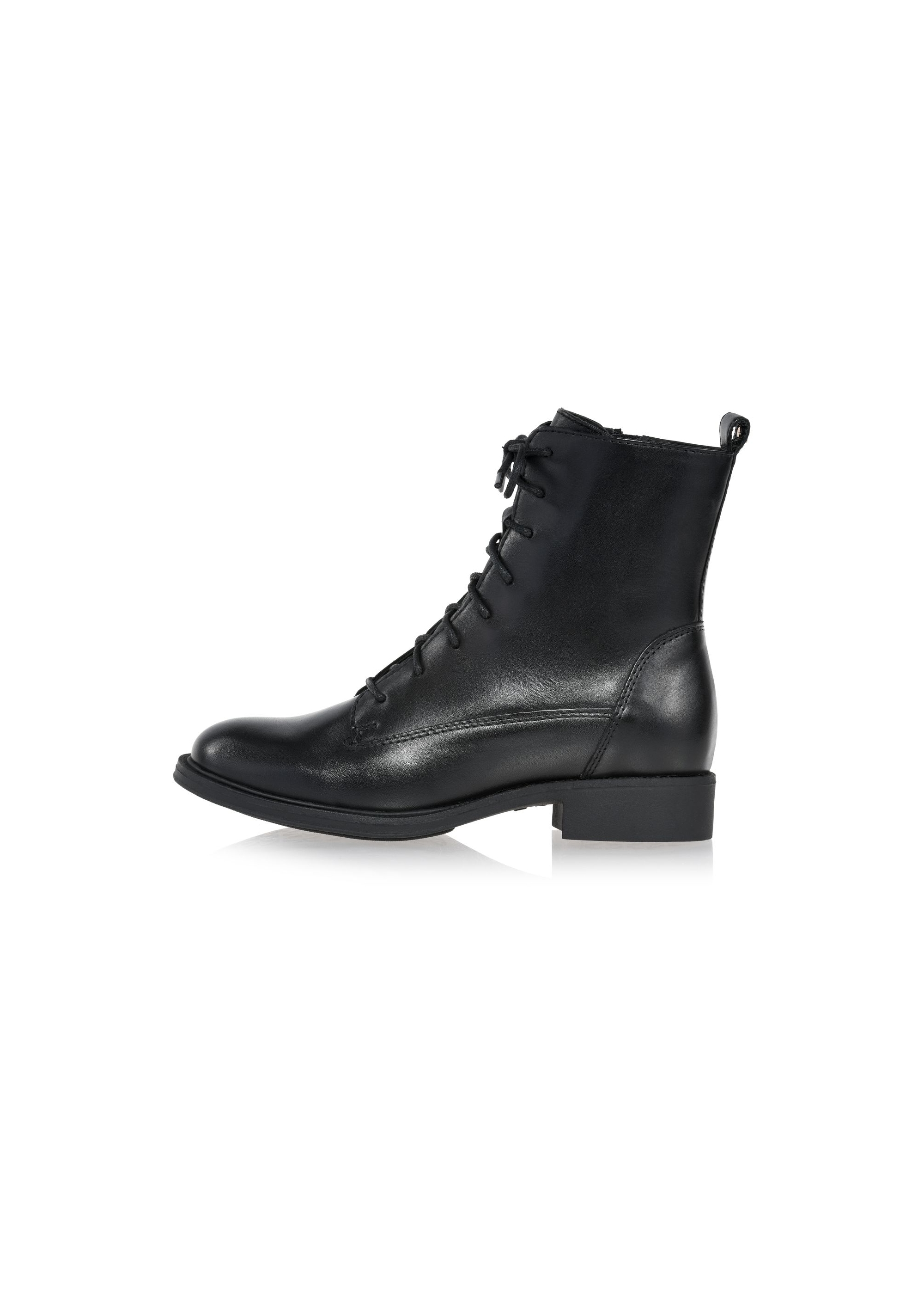 Black women's leather ankle boots BUTYD-1115-99(Z24)-05