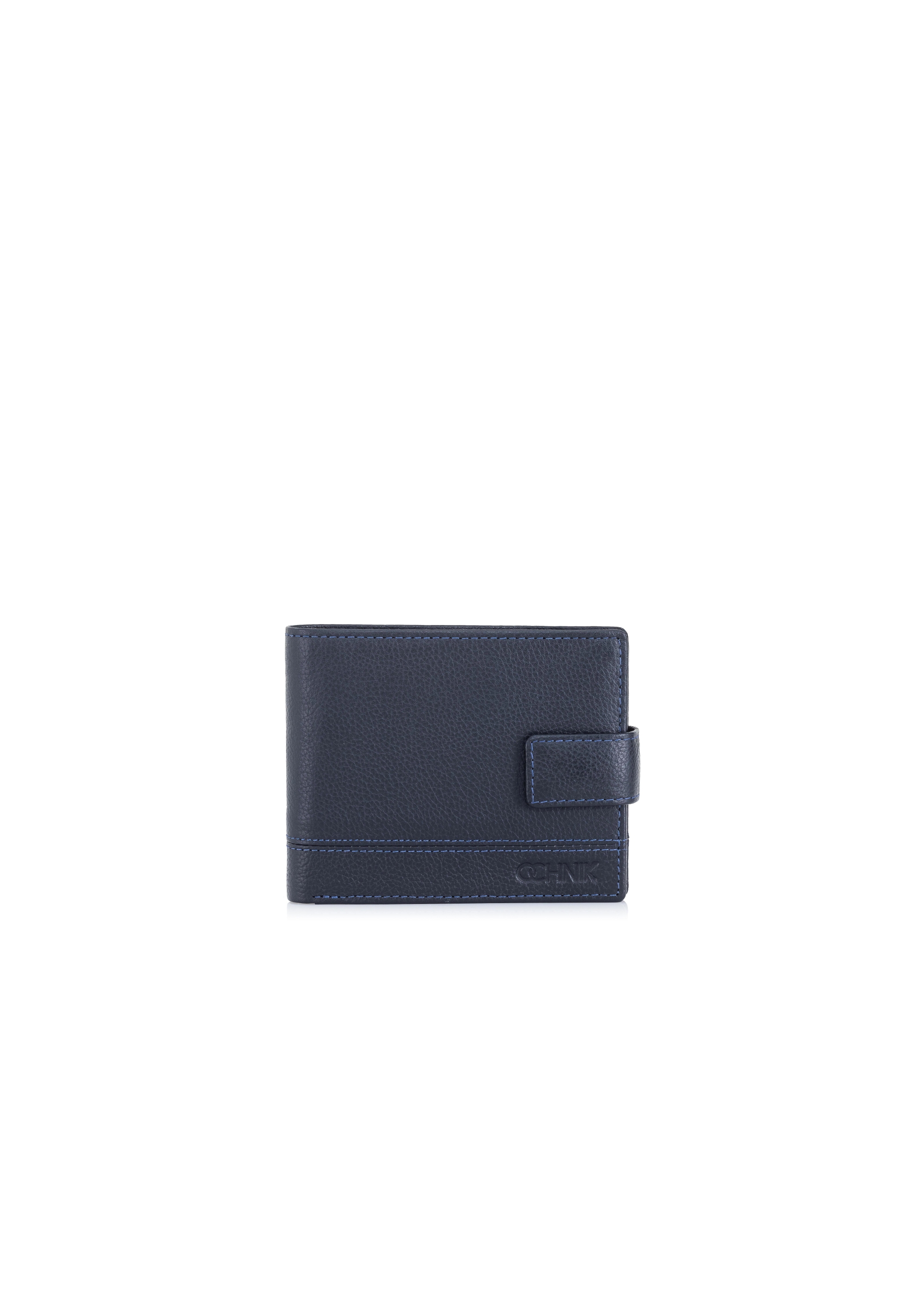 Men's navy blue leather wallet PORMS-0011-69(W24)-01