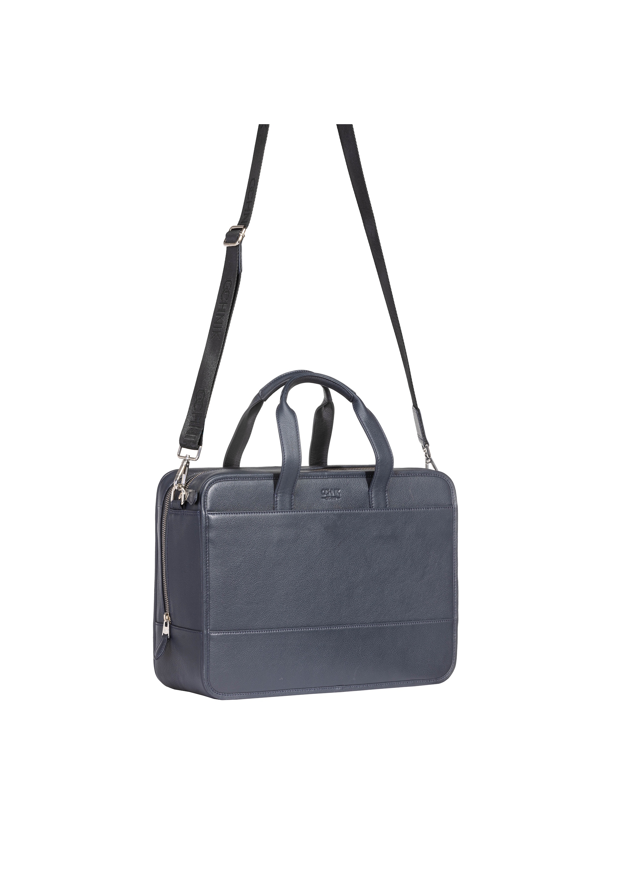 Navy blue leather men's bag TORMS-0448-69(W25)-06