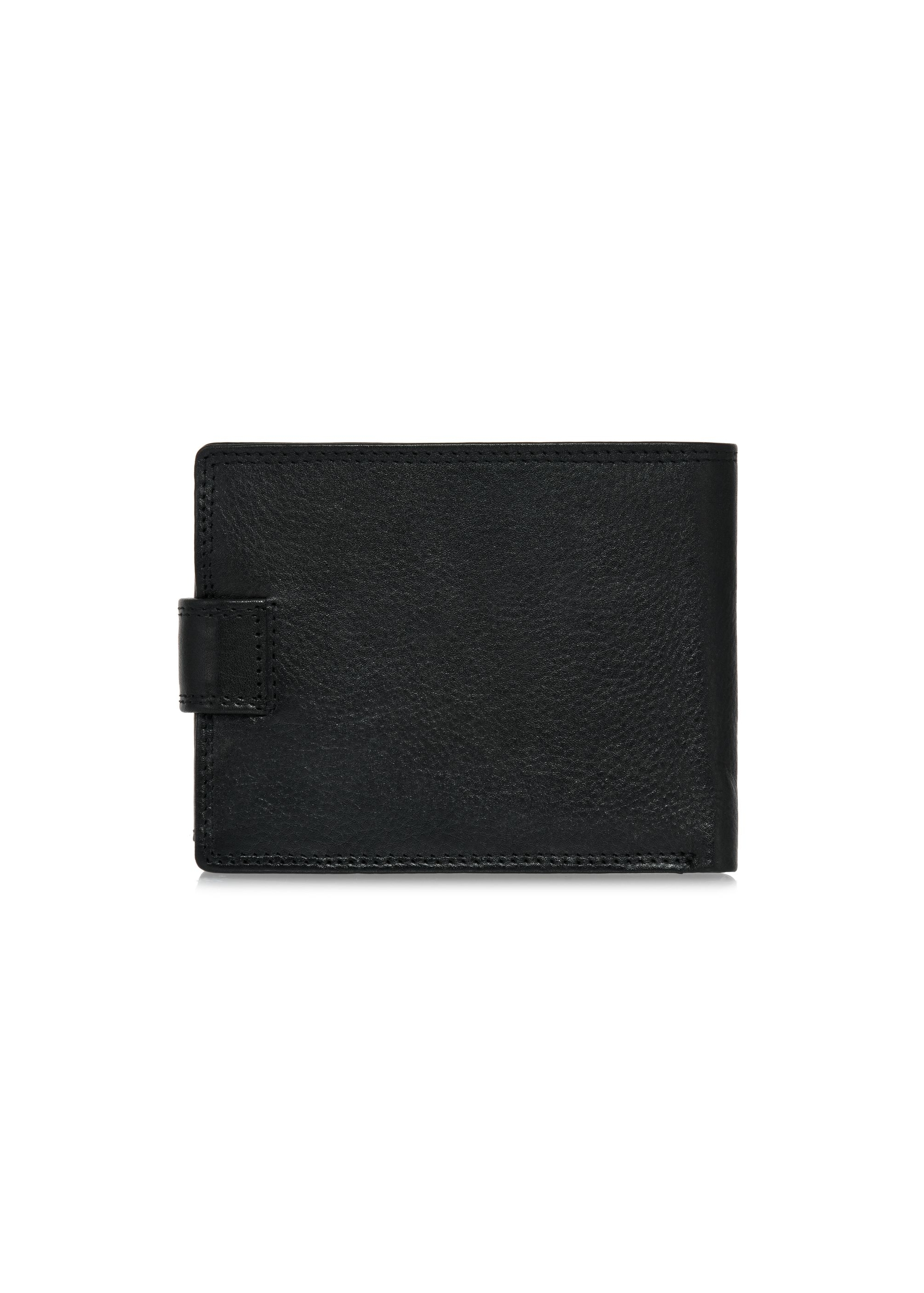 Men's black leather clasp wallet PORMS-0606-99(W24)-02