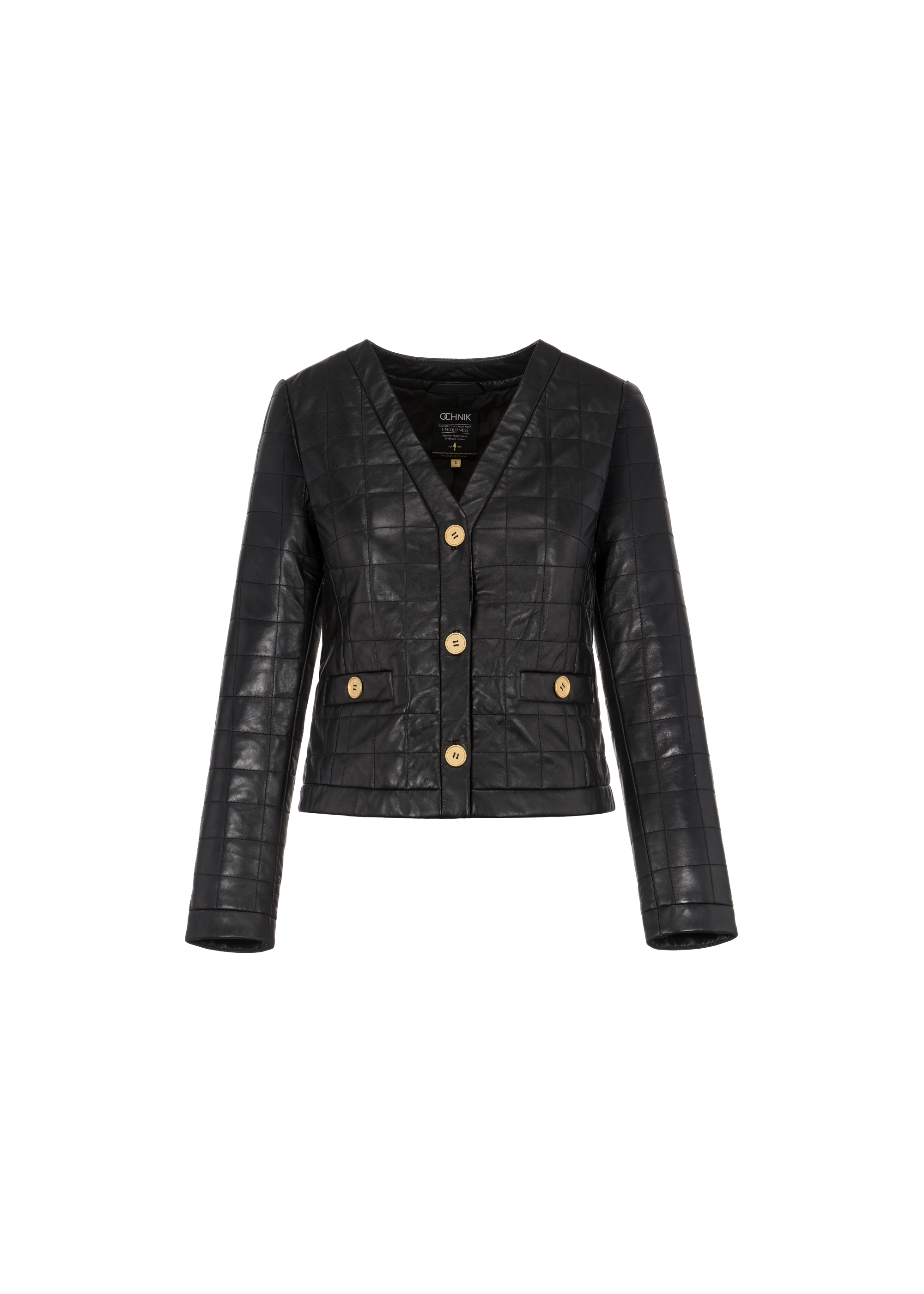 Quilted leather jacket for women KURDS-0417-1036(W23)-05