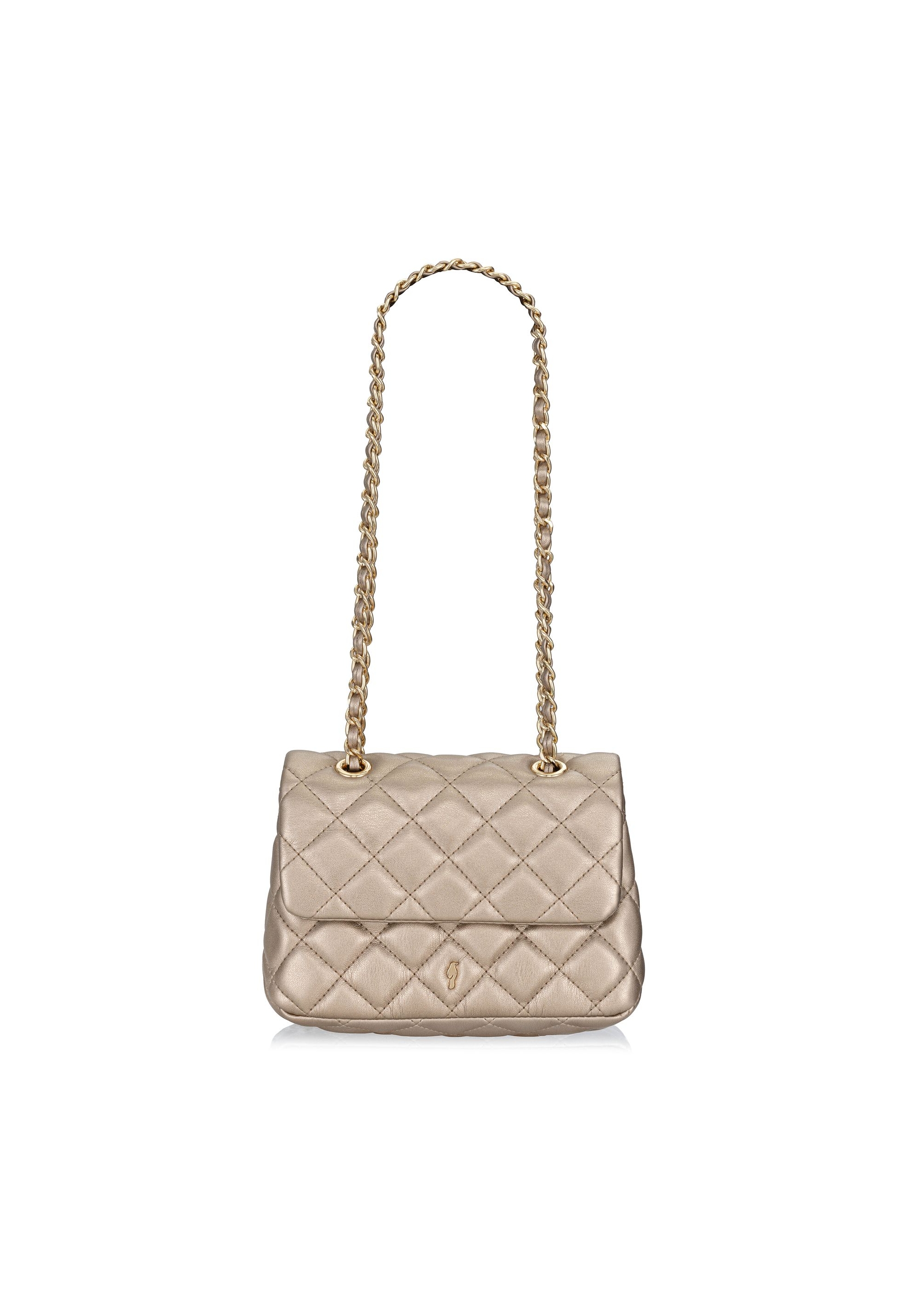 Quilted, elegant women's handbag in gold color TOREC-0932A-28(Z24)-01